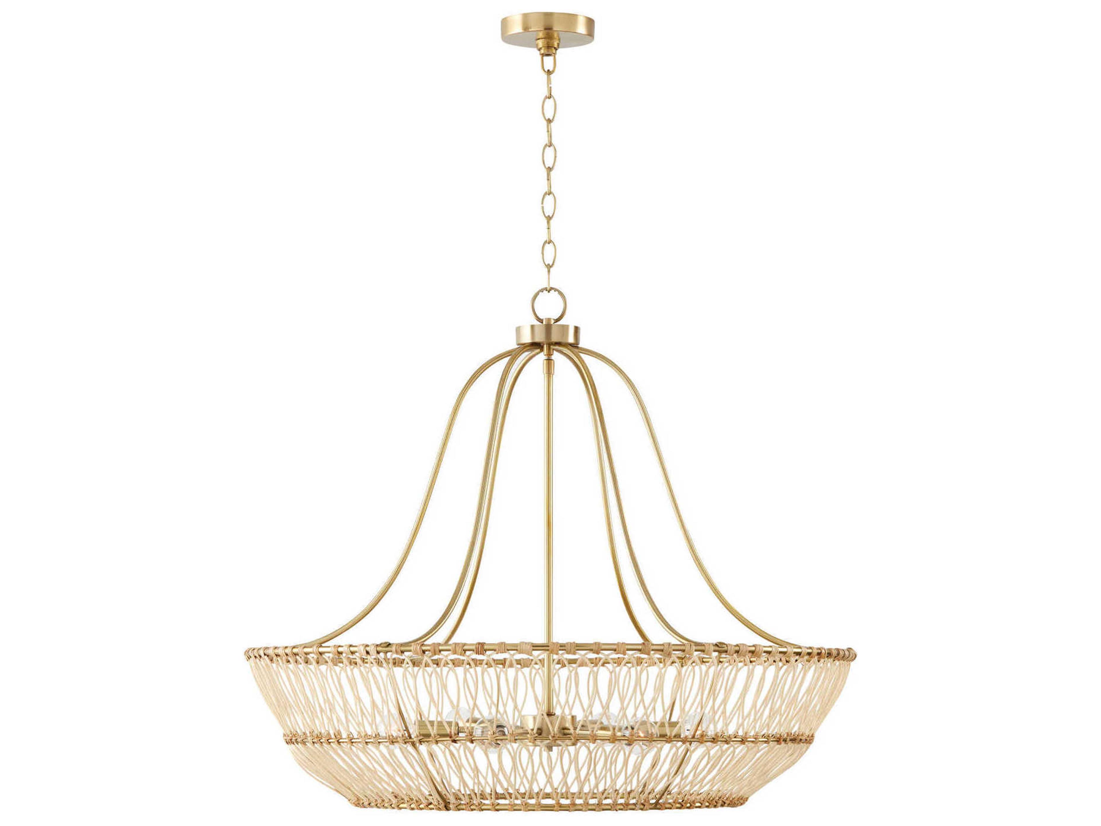 Wren 6-Light Matte Brass Round Chandelier