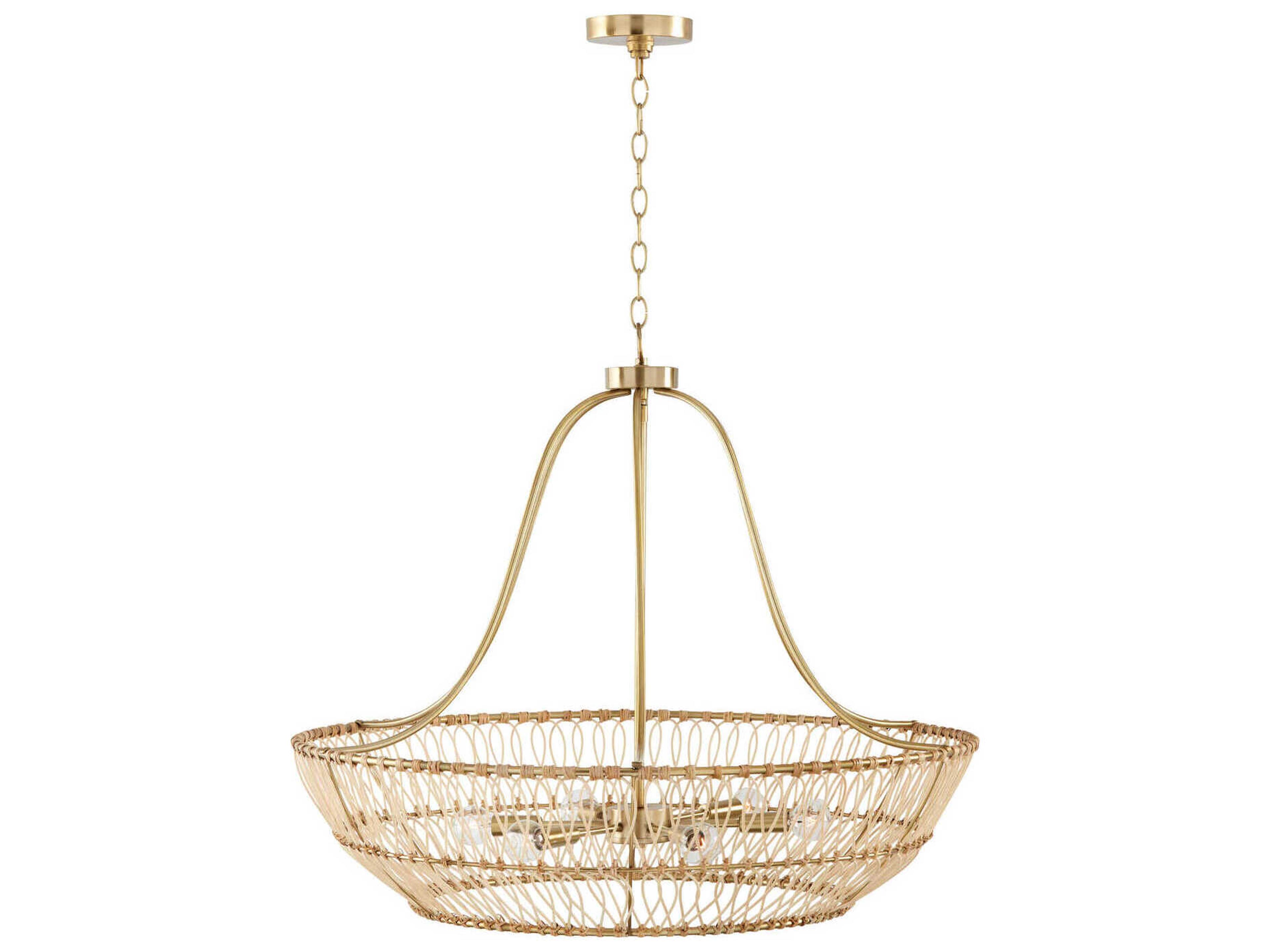 Capital Lighting Wren 6-Light Matte Brass Round Chandelier
