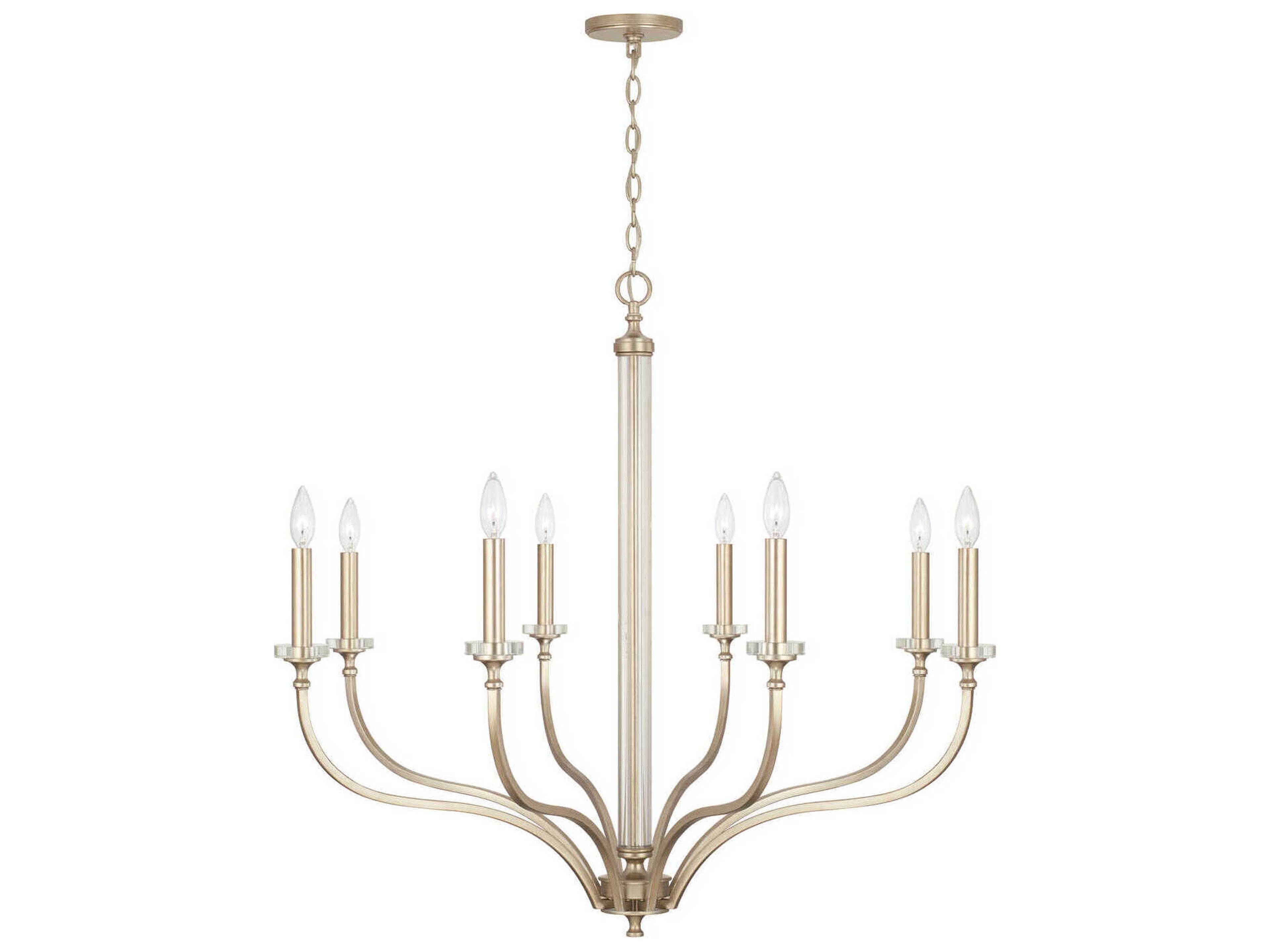 Capital Lighting Breigh 8-Light Brushed Champagne Brass Candelabra Chandelier