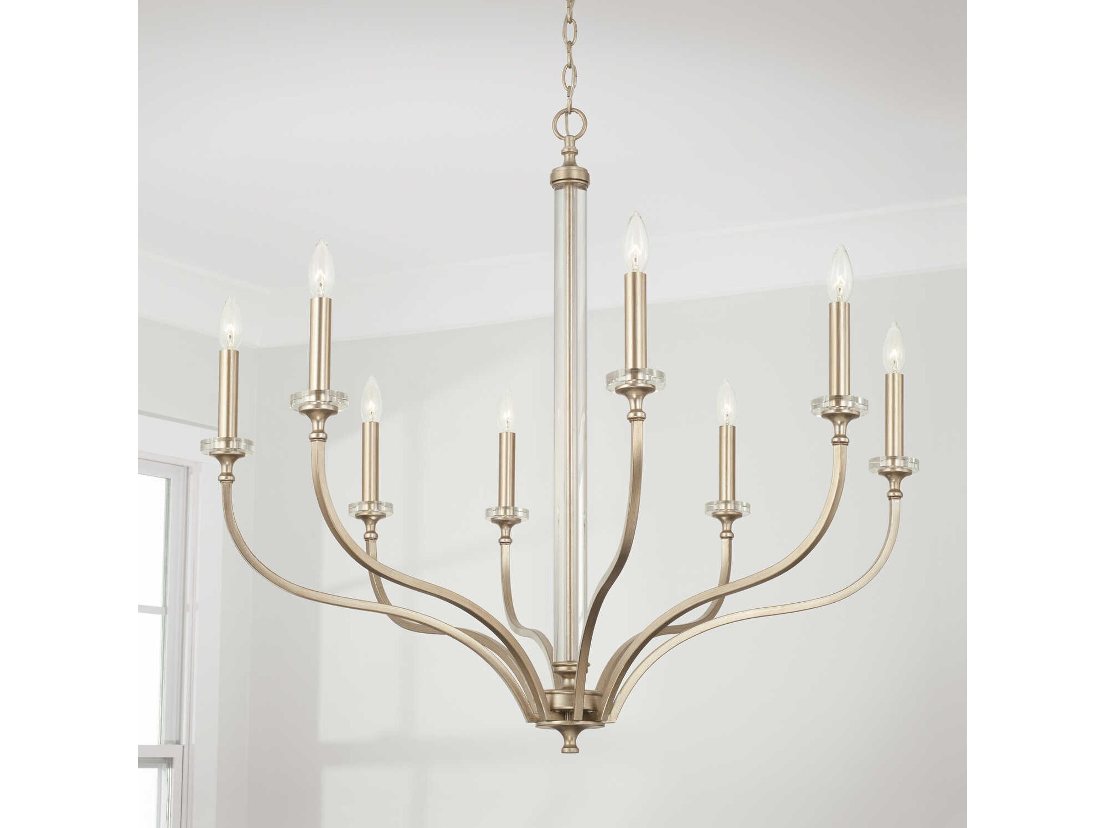 Capital Lighting Breigh 8-Light Brushed Champagne Brass Candelabra Chandelier