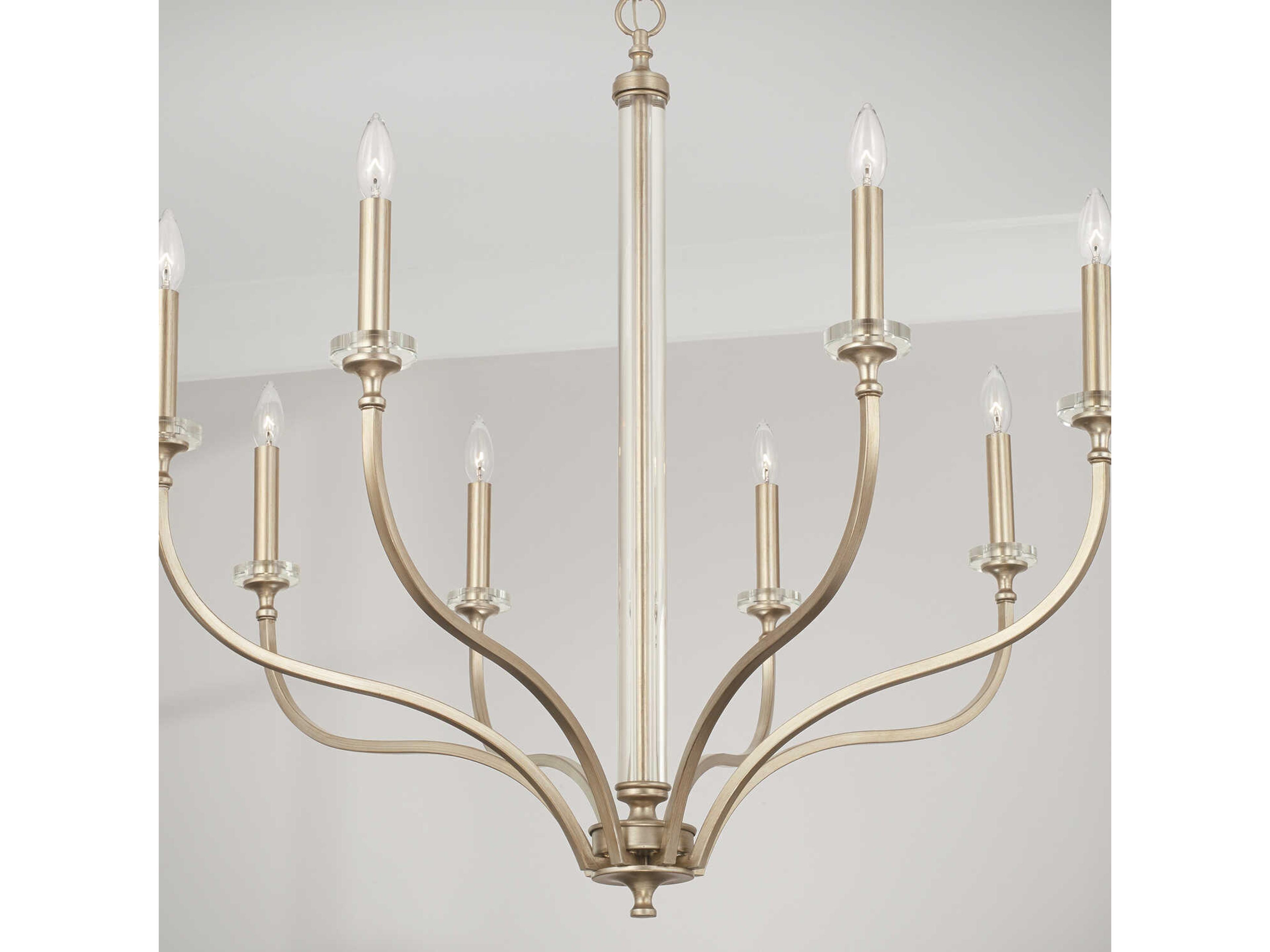 Capital Lighting Breigh 8-Light Brushed Champagne Brass Candelabra Chandelier
