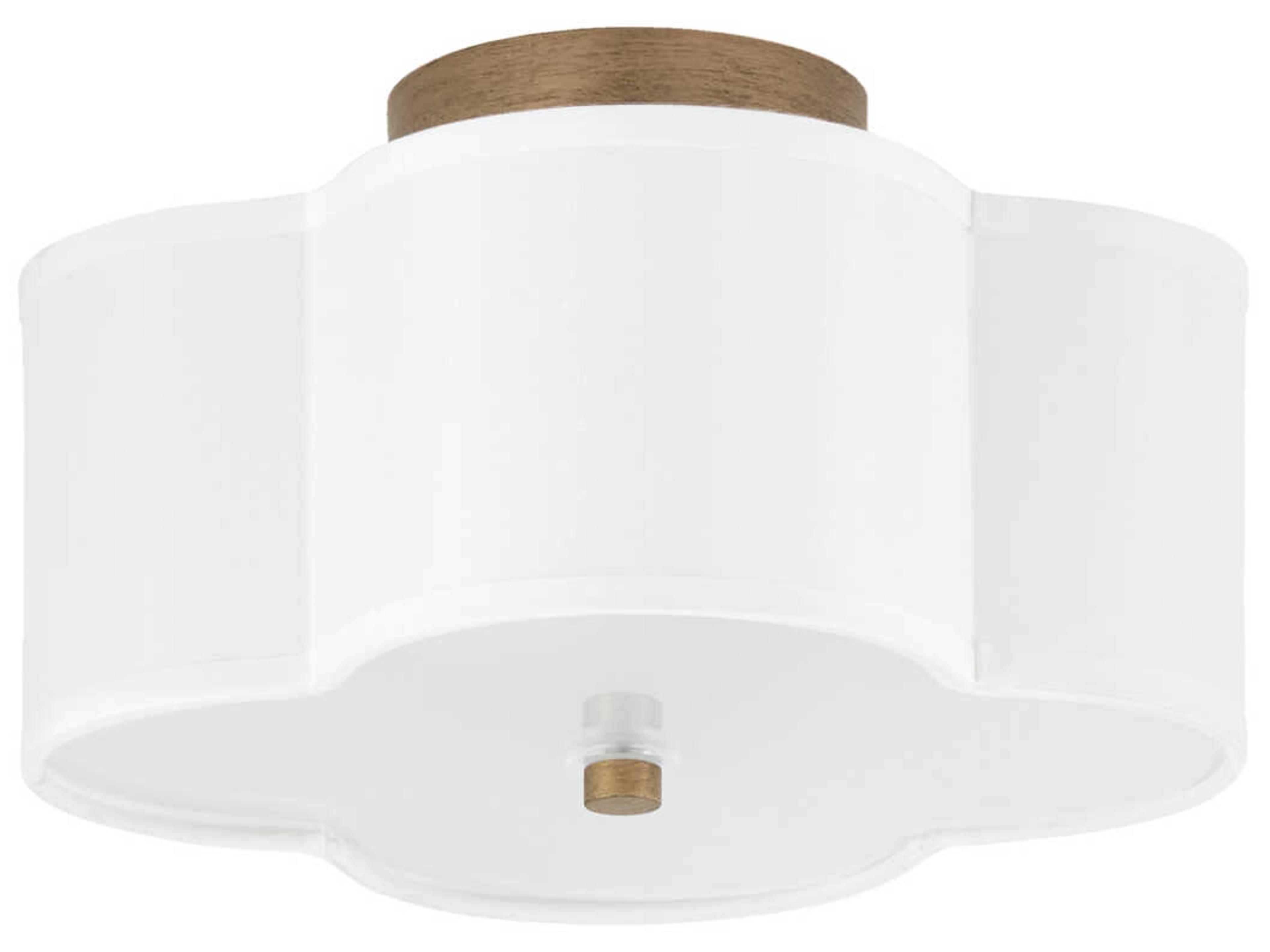 Quinn 2-Light Brushed Gold Semi Flush Mount