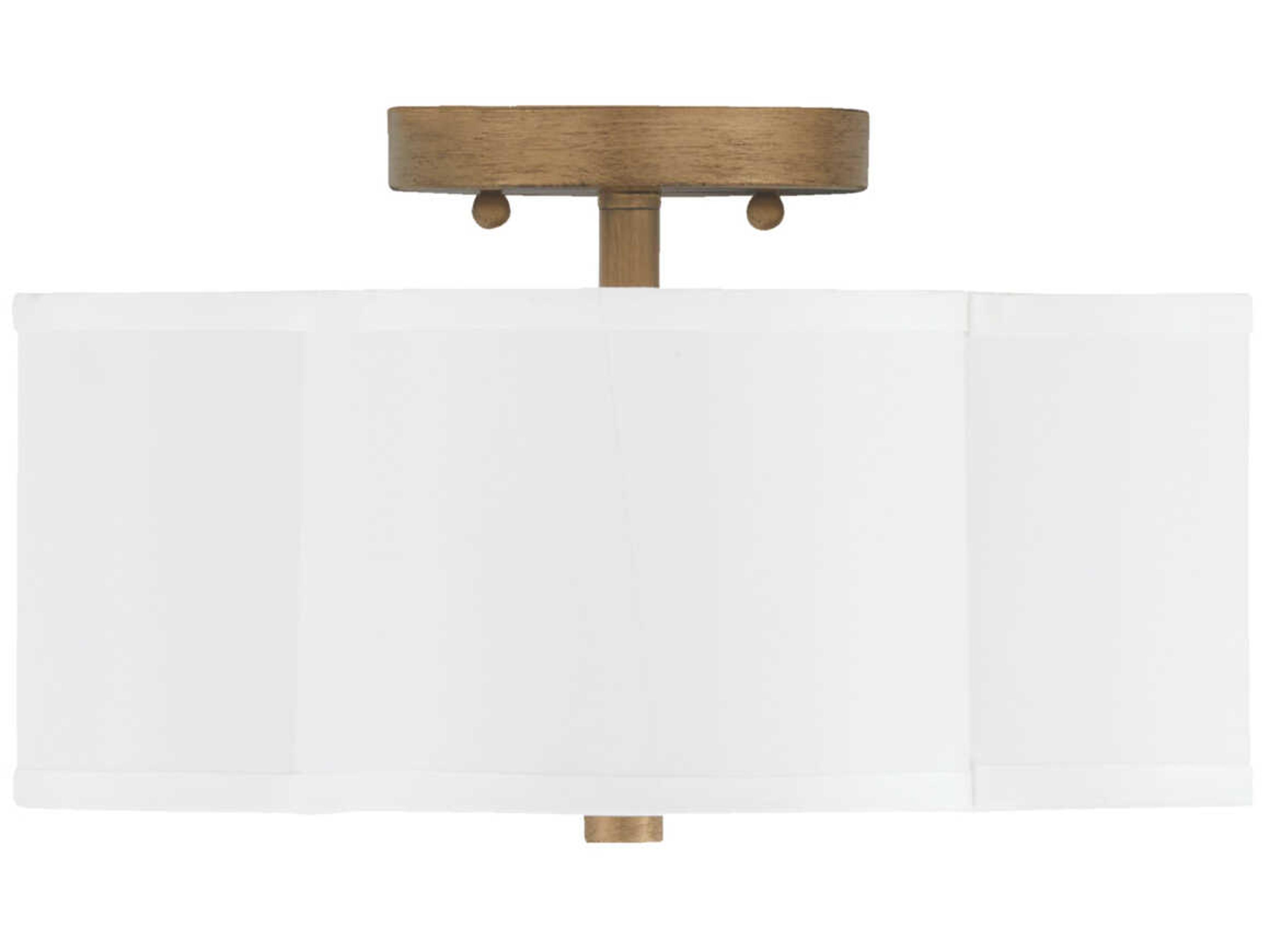 Capital Lighting Quinn 2-Light Brushed Gold Semi Flush Mount