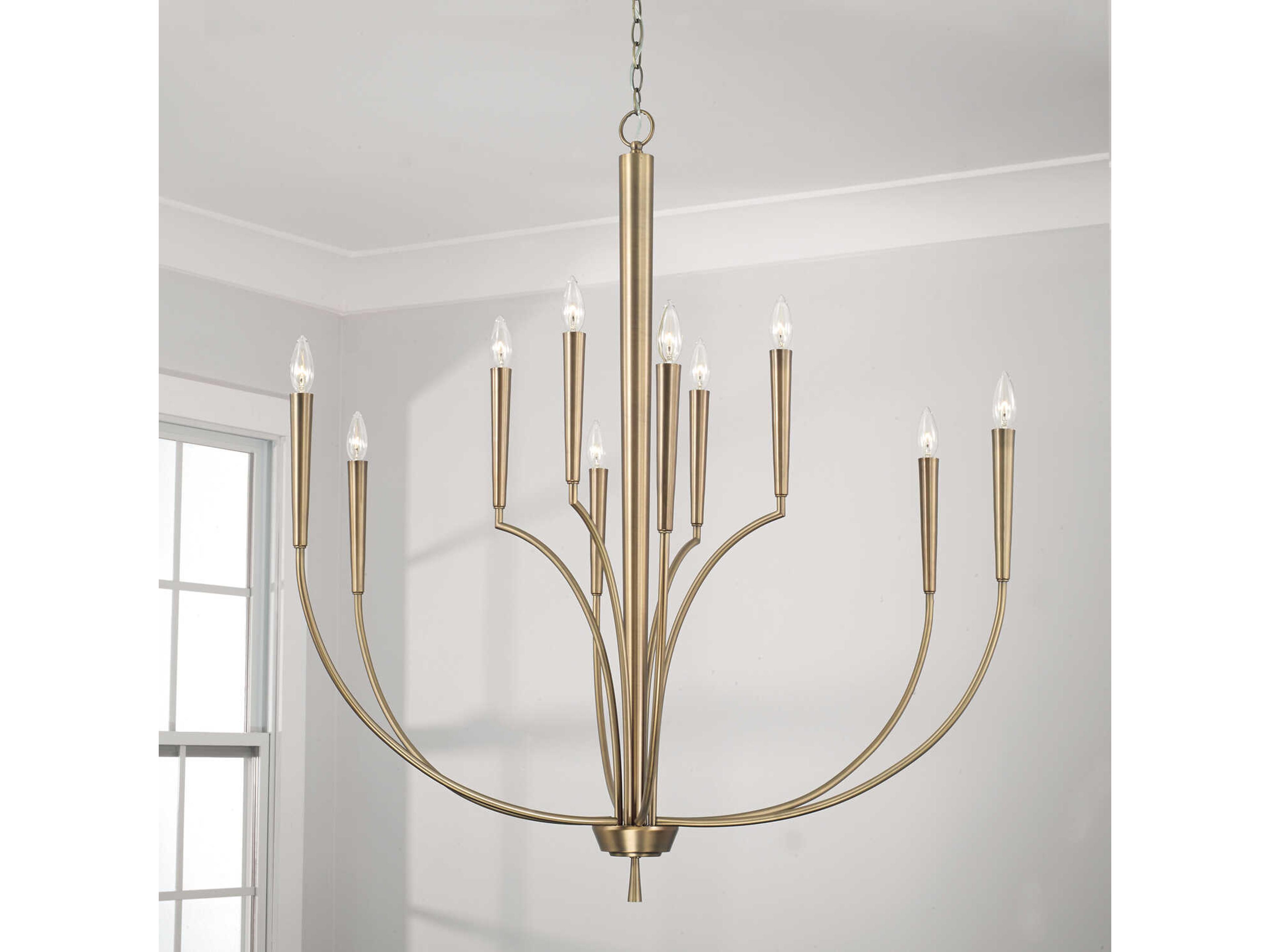 Capital Lighting Holden 10-Light Aged Brass Tiered Chandelier