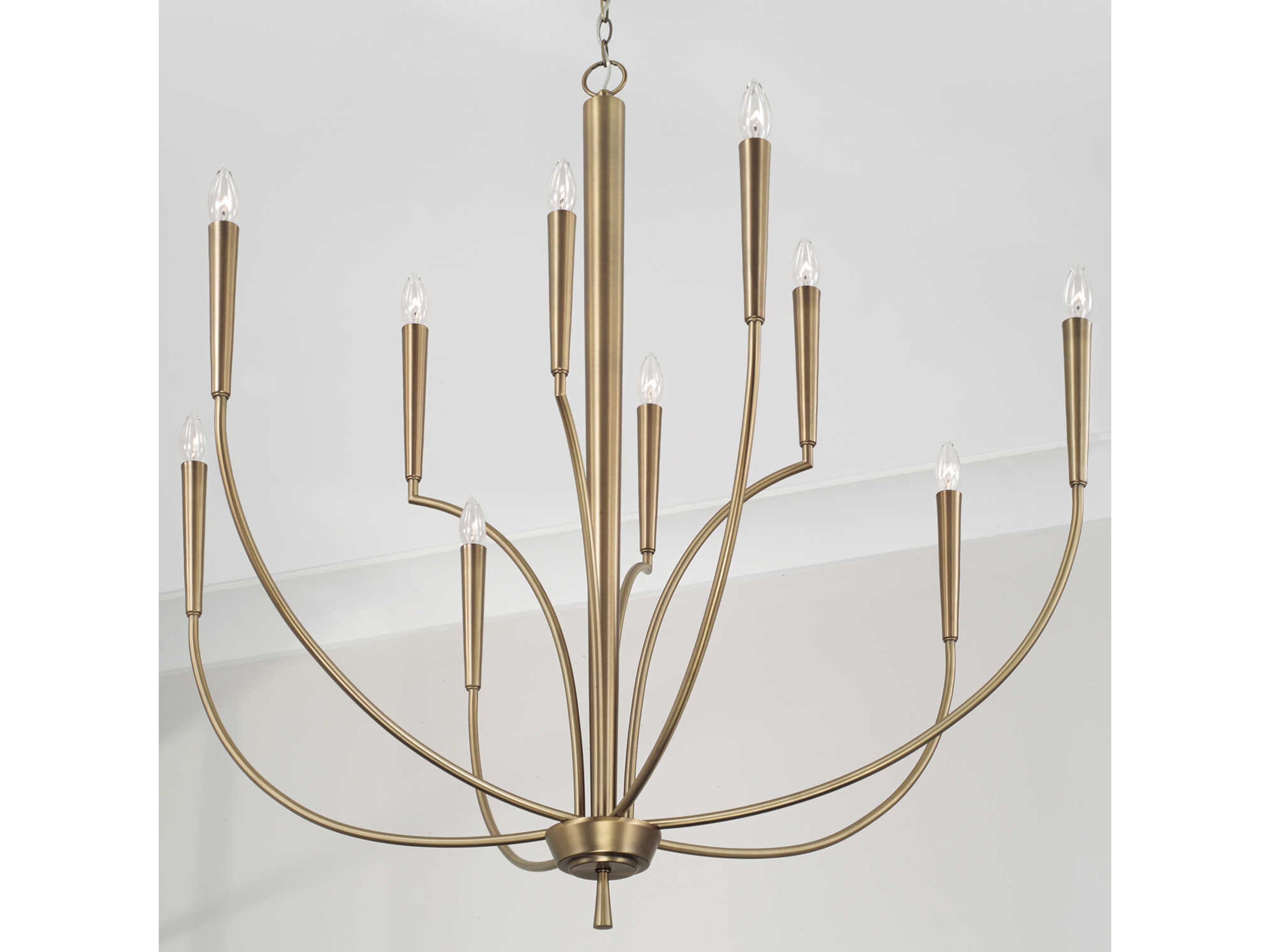 Capital Lighting Holden 10-Light Aged Brass Tiered Chandelier