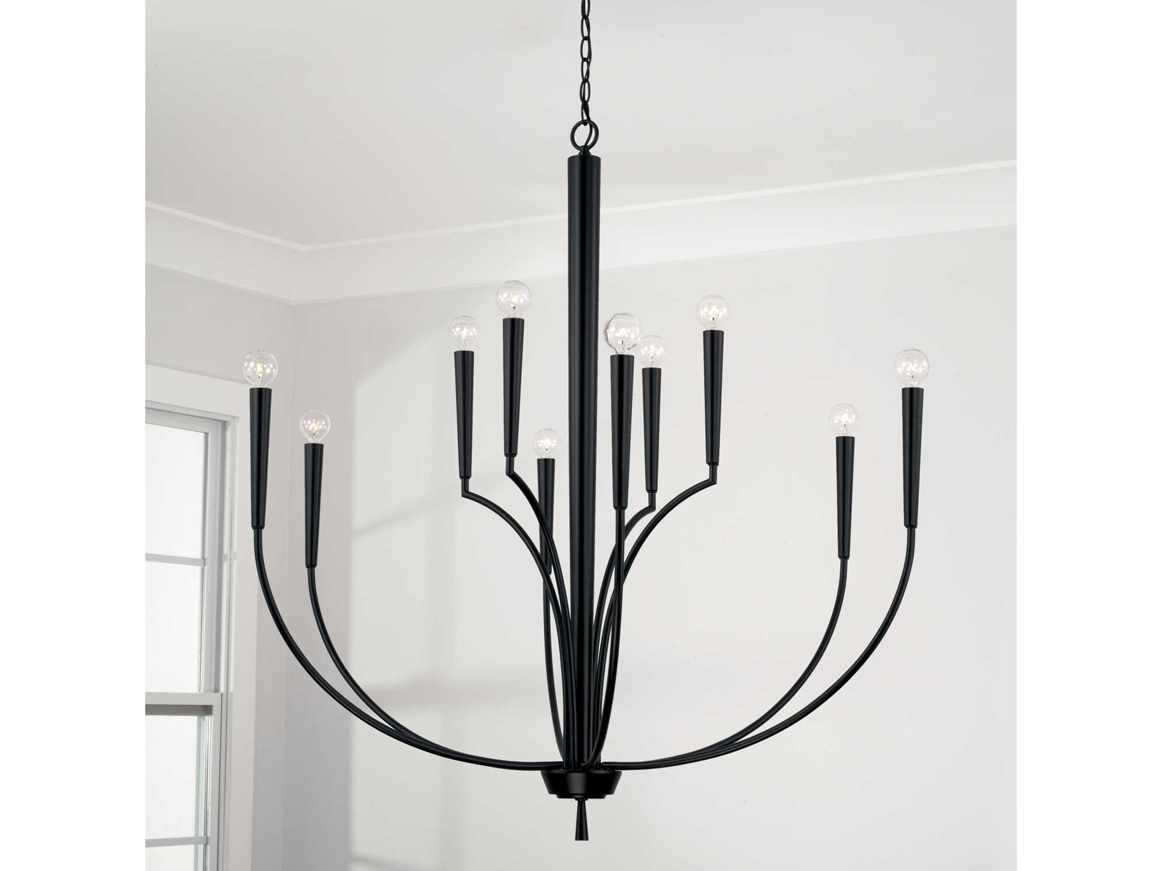 Capital Lighting Holden 10-Light Matte Black Tiered Chandelier