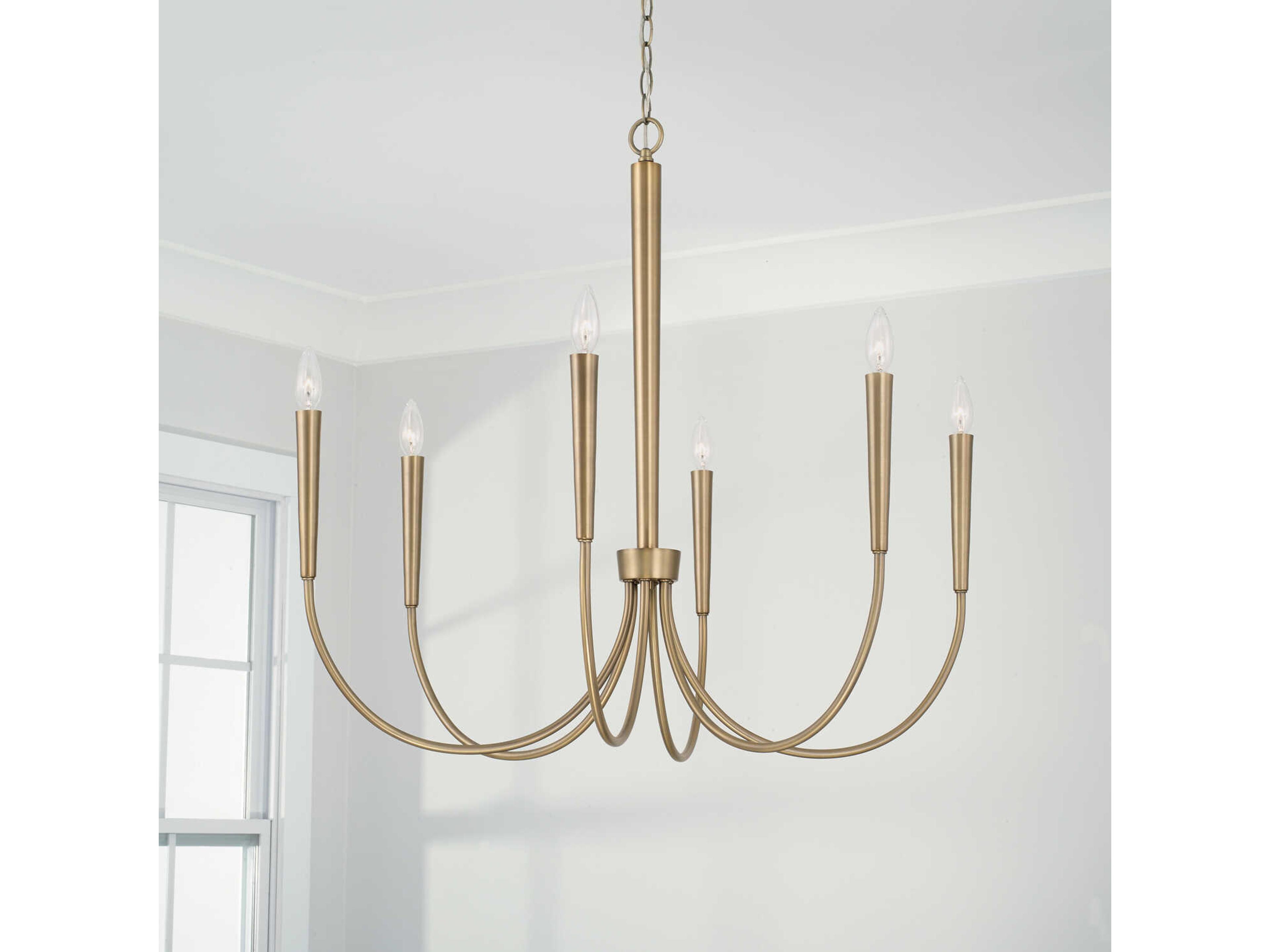 Capital Lighting Holden 6-Light Aged Brass Tiered Chandelier