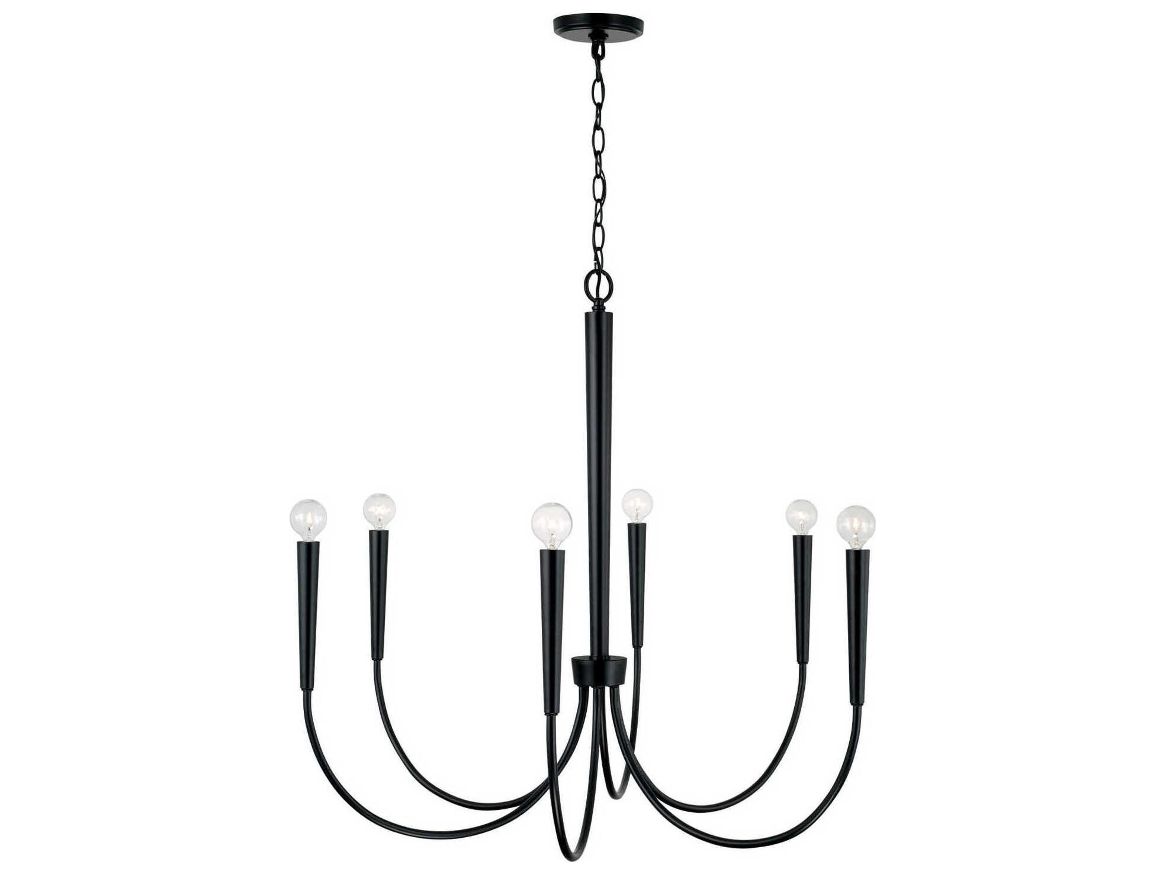 Capital Lighting Holden 6-Light Matte Black Chandelier