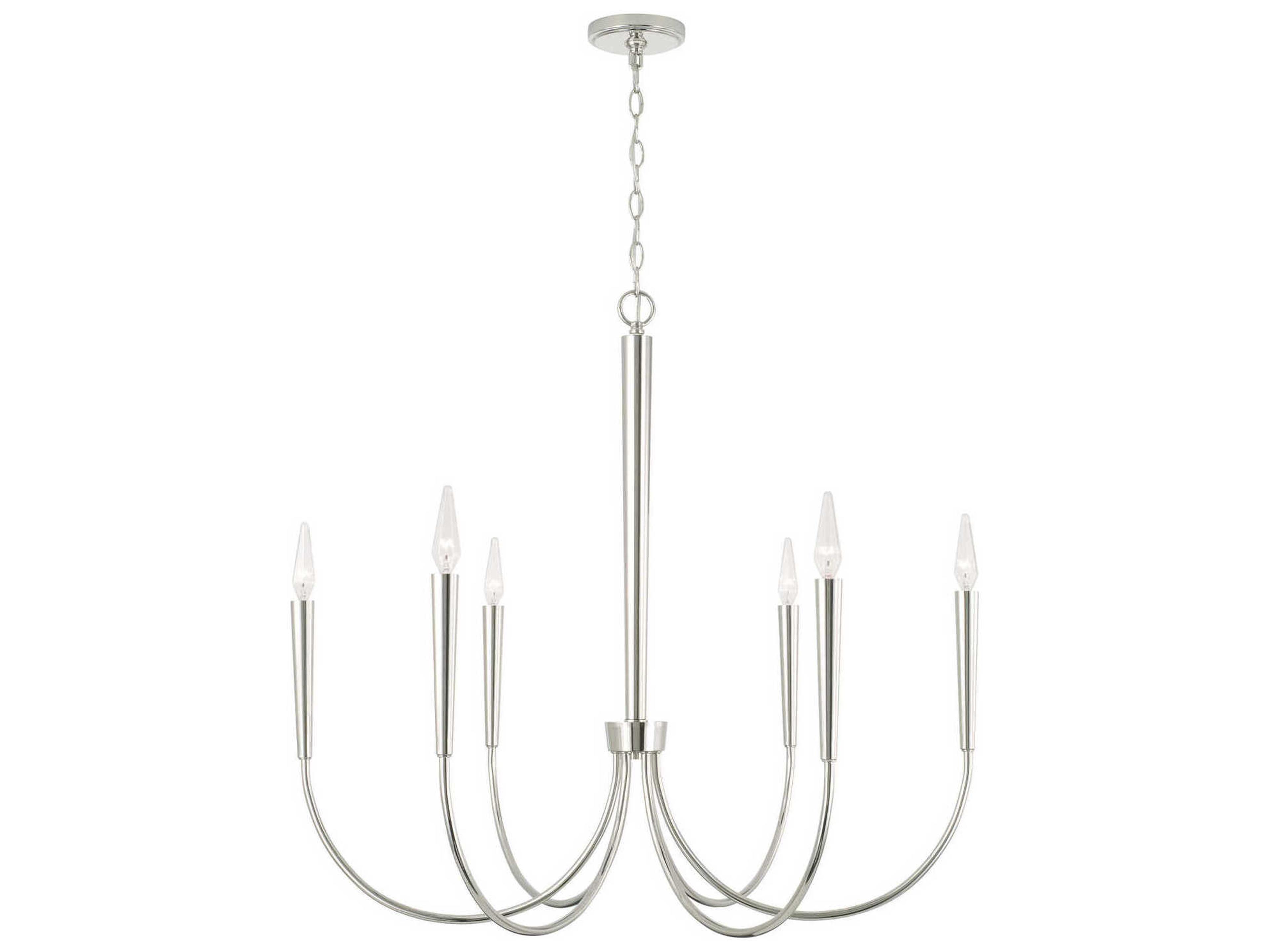 Holden 6-Light Polished Nickel Chandelier