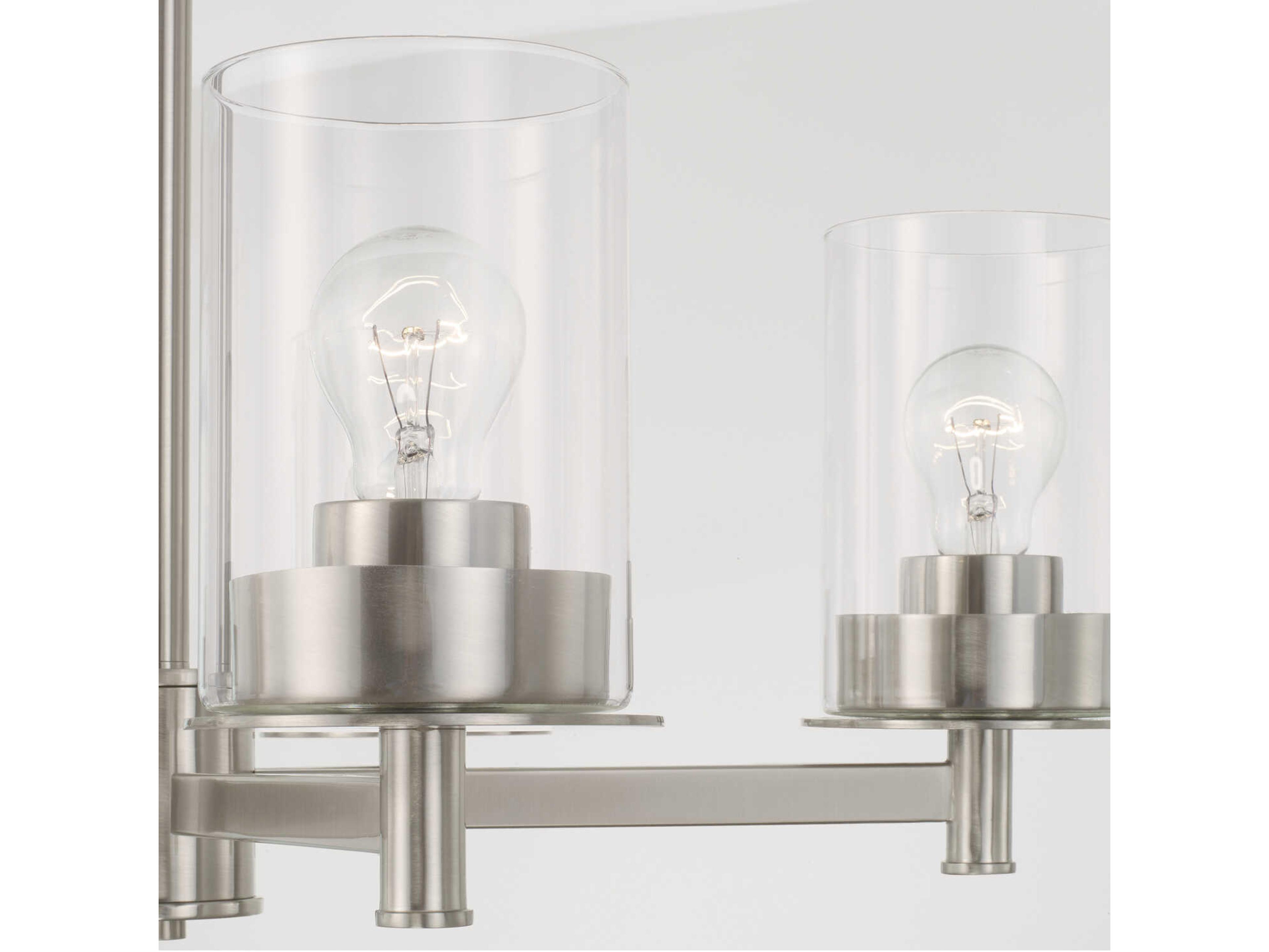 Capital Lighting Mason 5-Light Brushed Nickel Glass Linear Chandelier