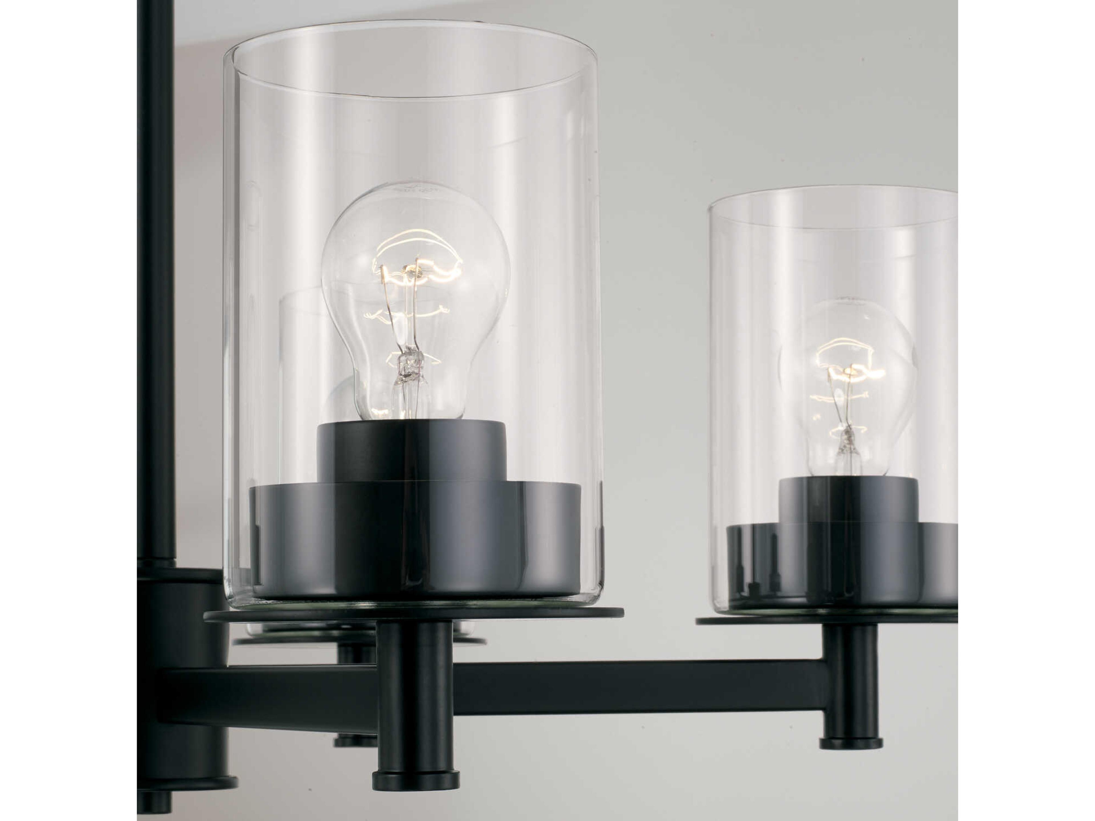 Capital Lighting Mason 5-Light Matte Black Glass Linear Chandelier