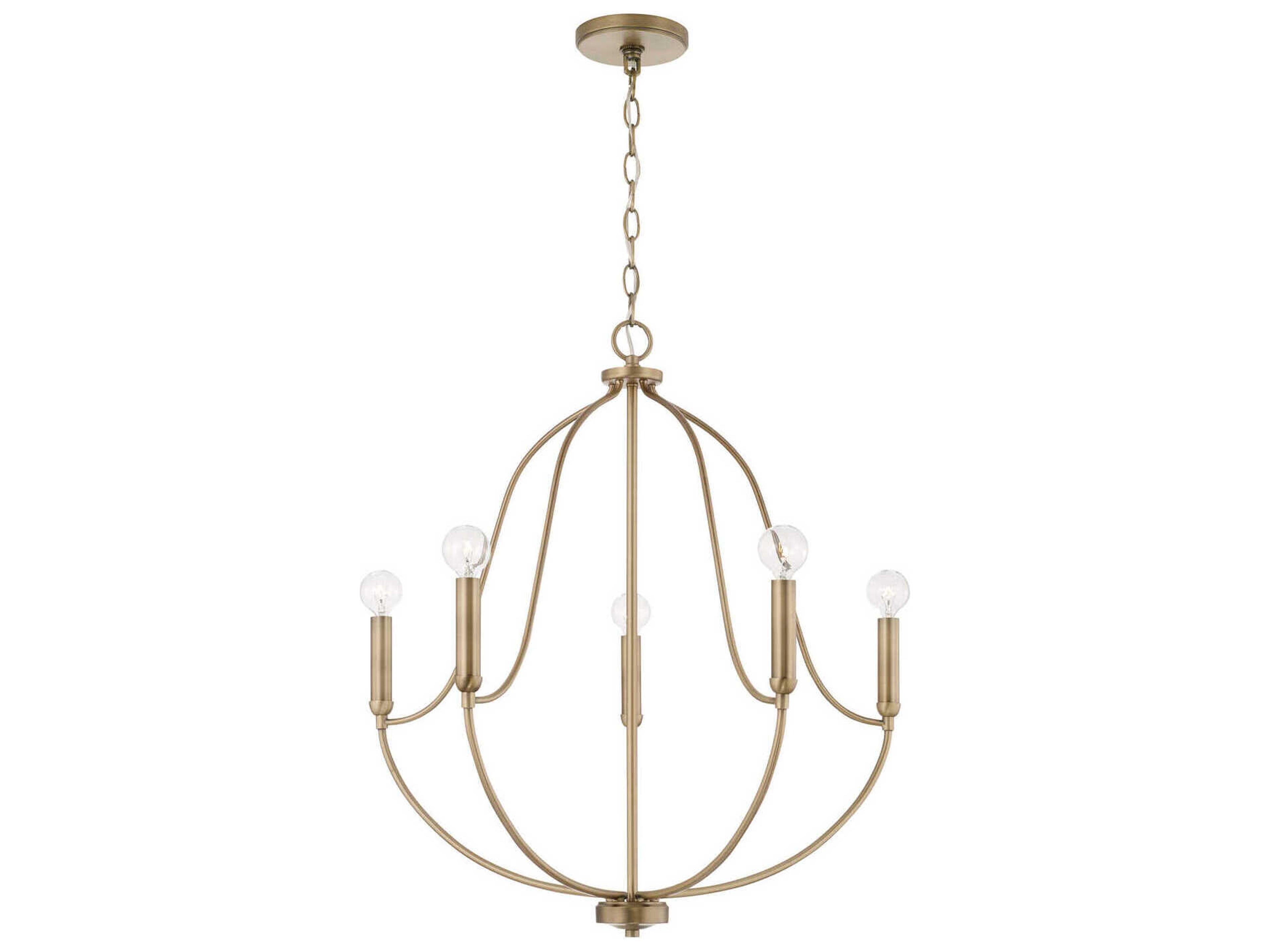 Madison 5-Light Aged Brass Candelabra Chandelier