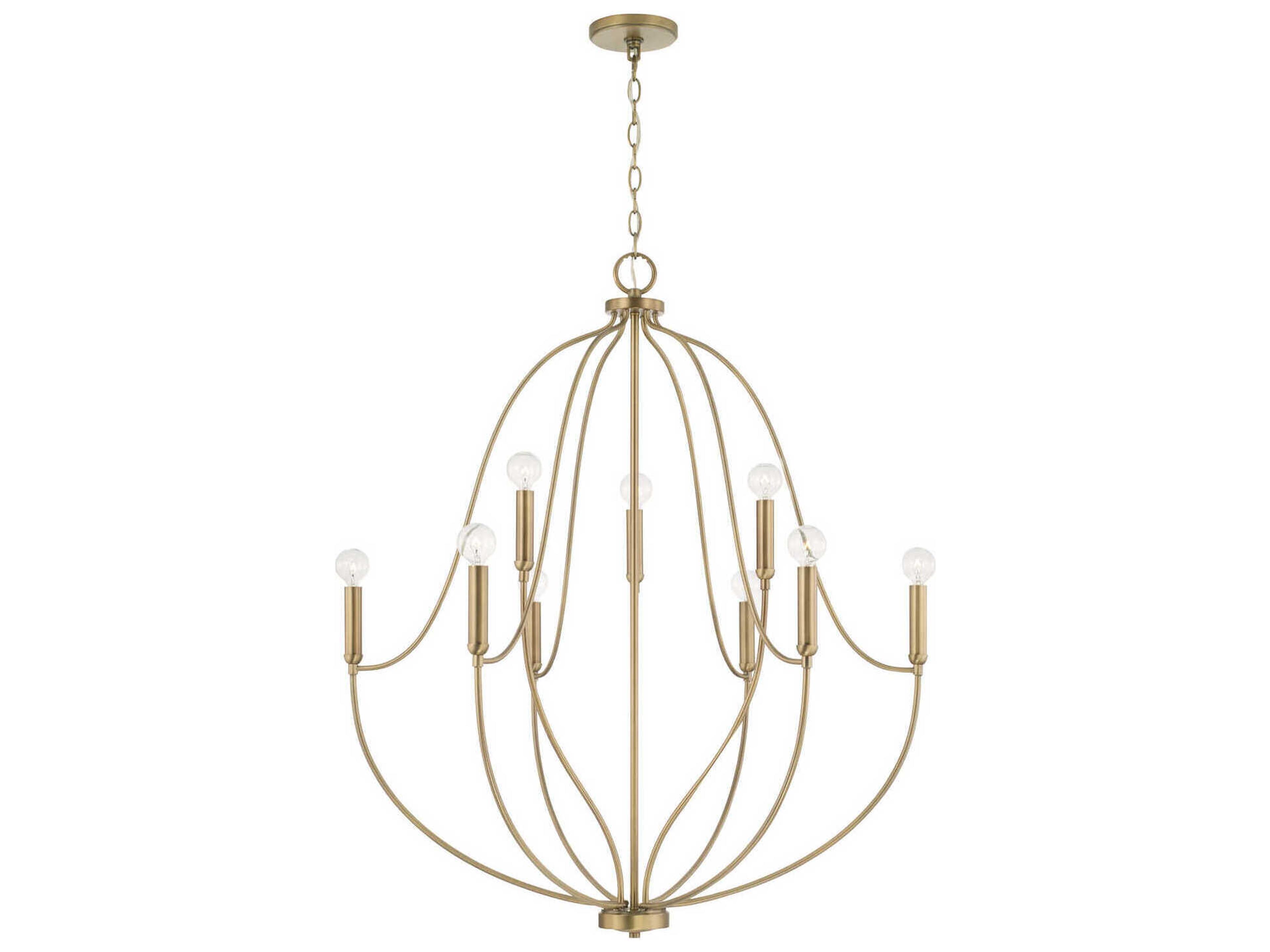 Madison 9-Light Aged Brass Candelabra Chandelier