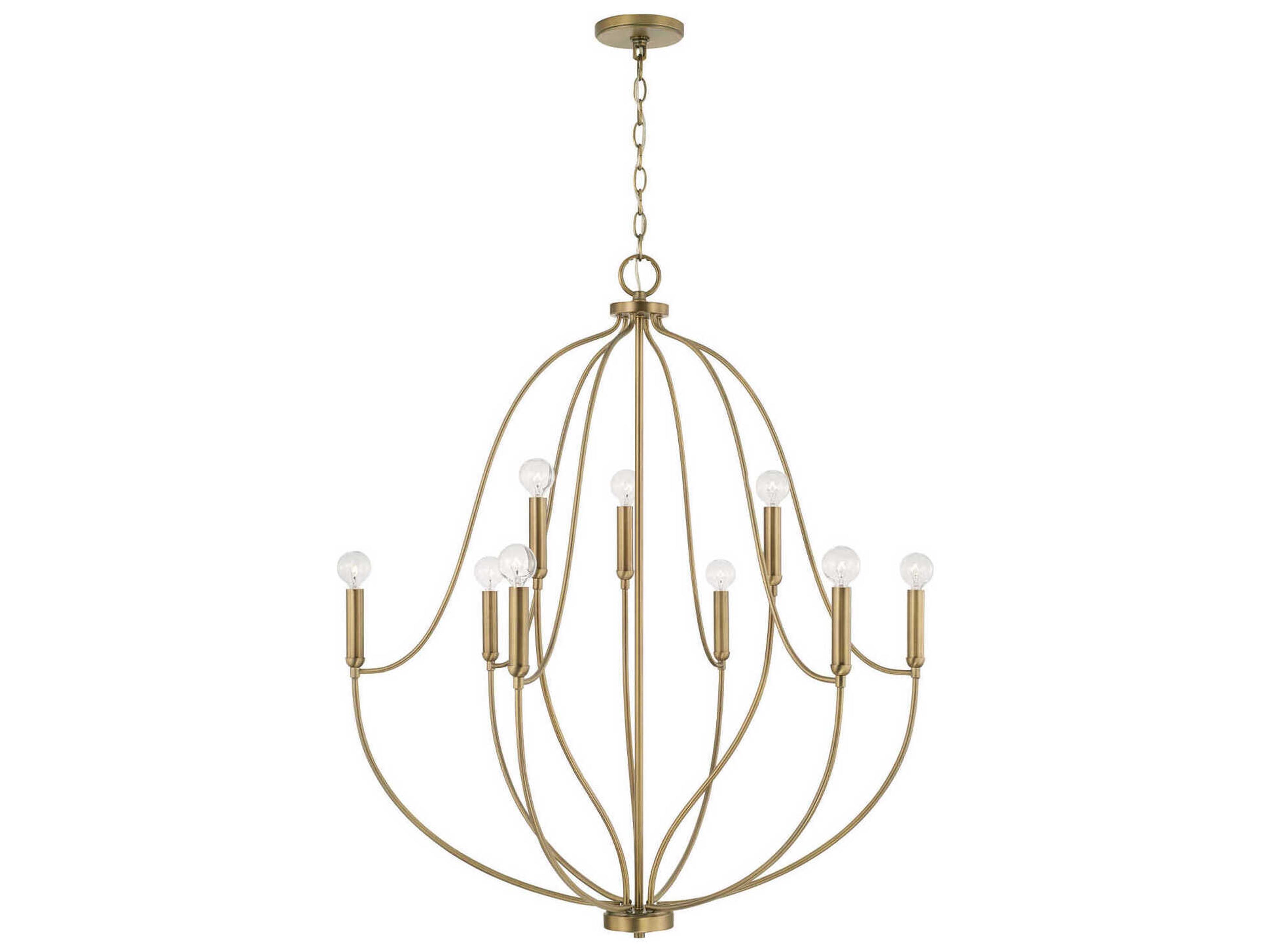 Capital Lighting Madison 9-Light Aged Brass Candelabra Chandelier