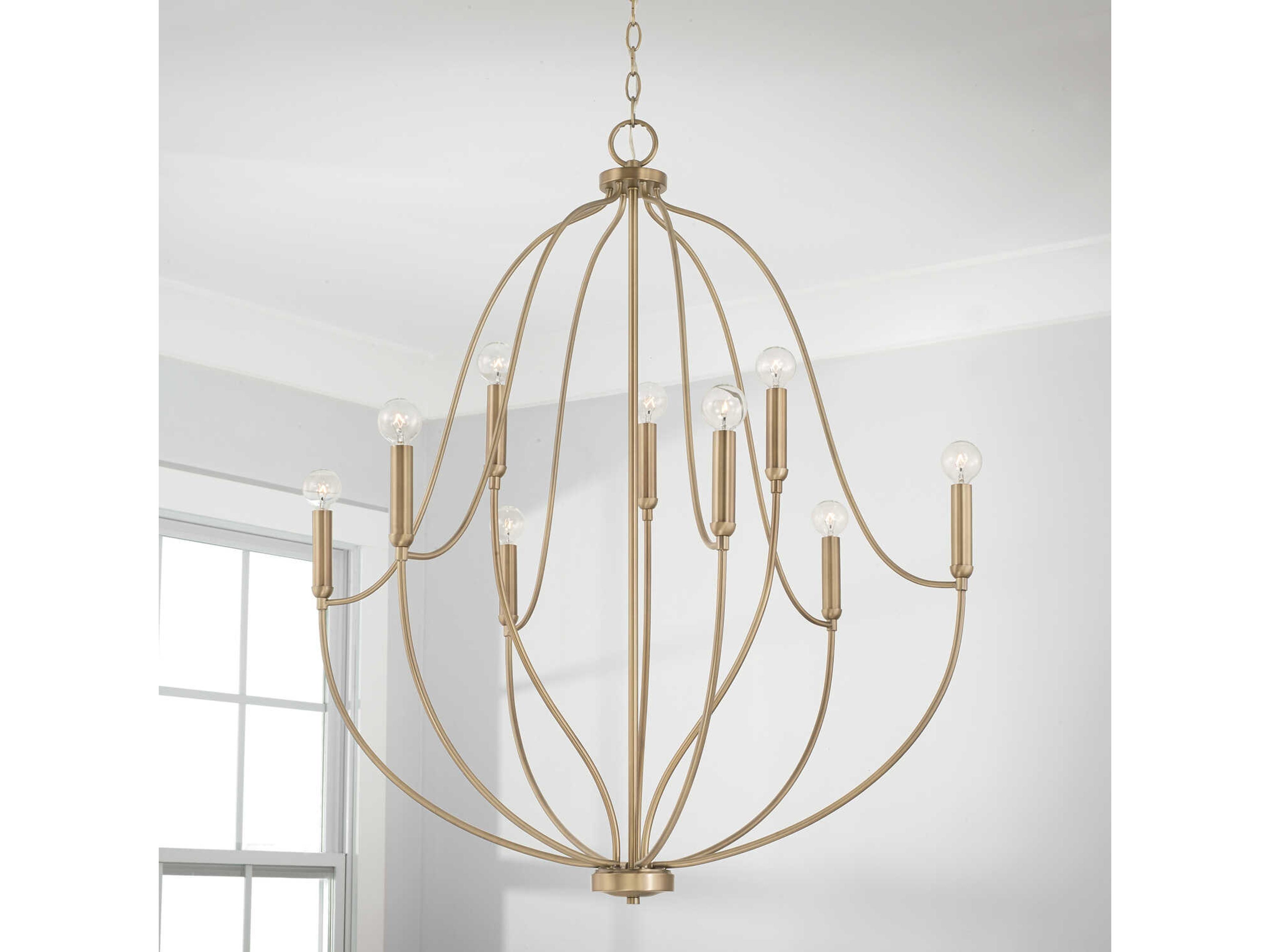 Capital Lighting Madison 9-Light Aged Brass Candelabra Chandelier