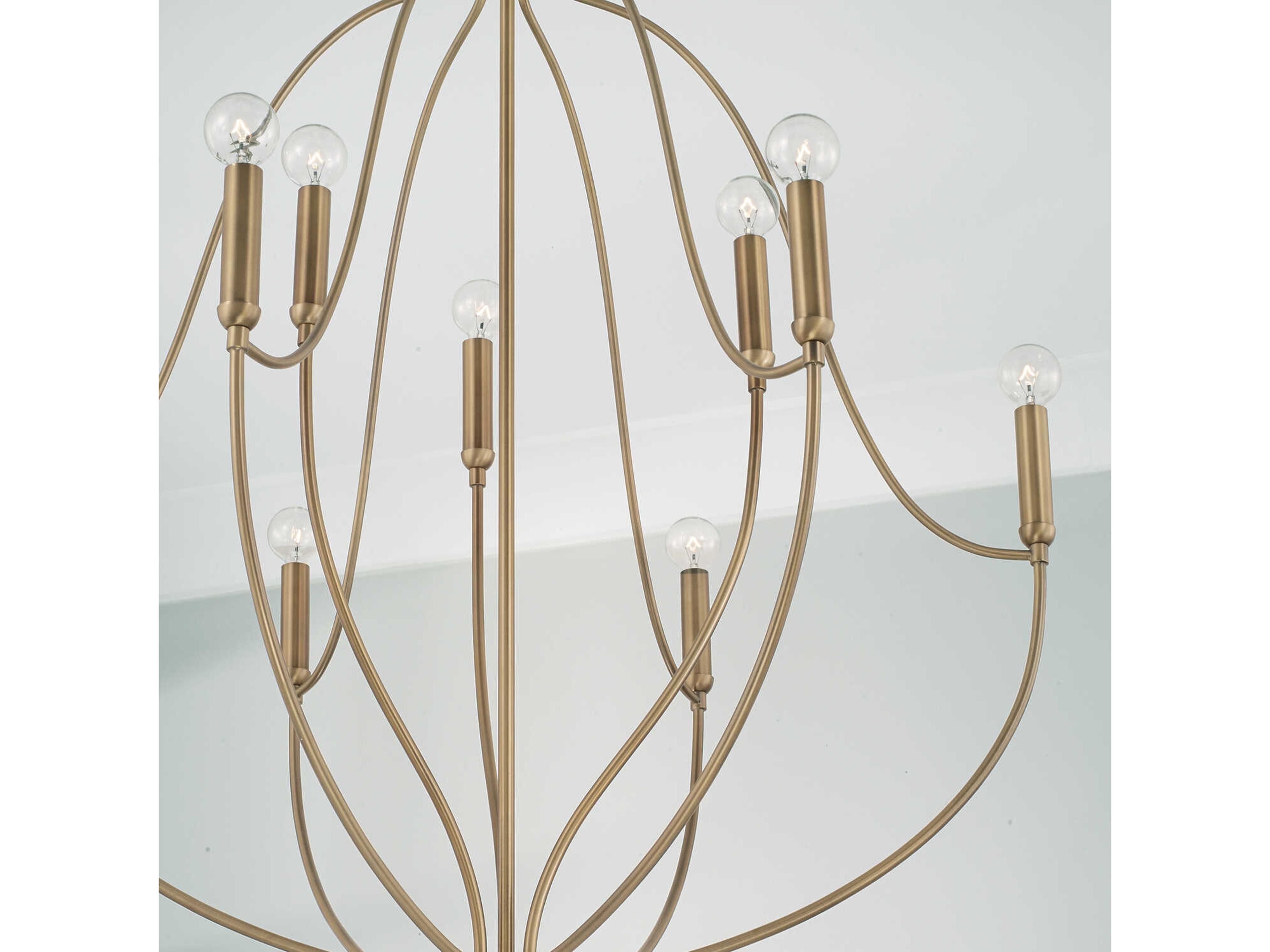 Capital Lighting Madison 9-Light Aged Brass Candelabra Chandelier