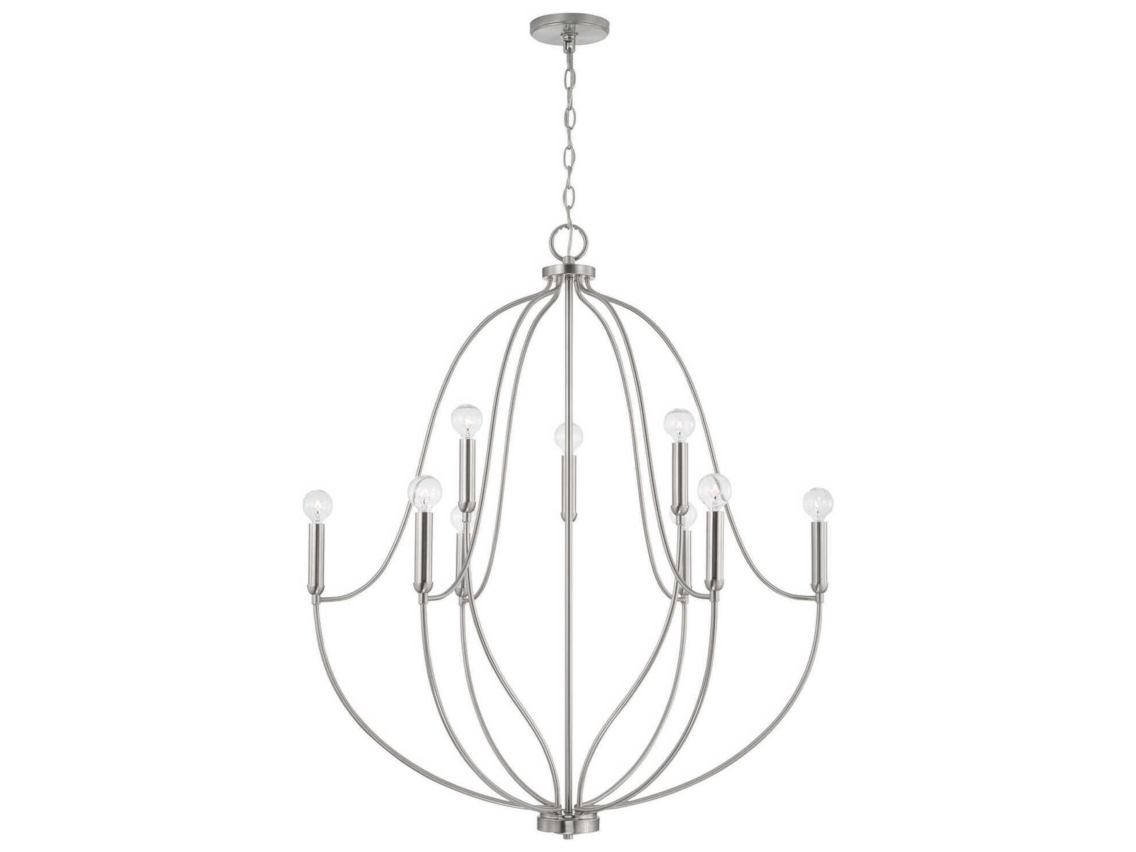 Madison 9-Light Brushed Nickel Candelabra Chandelier