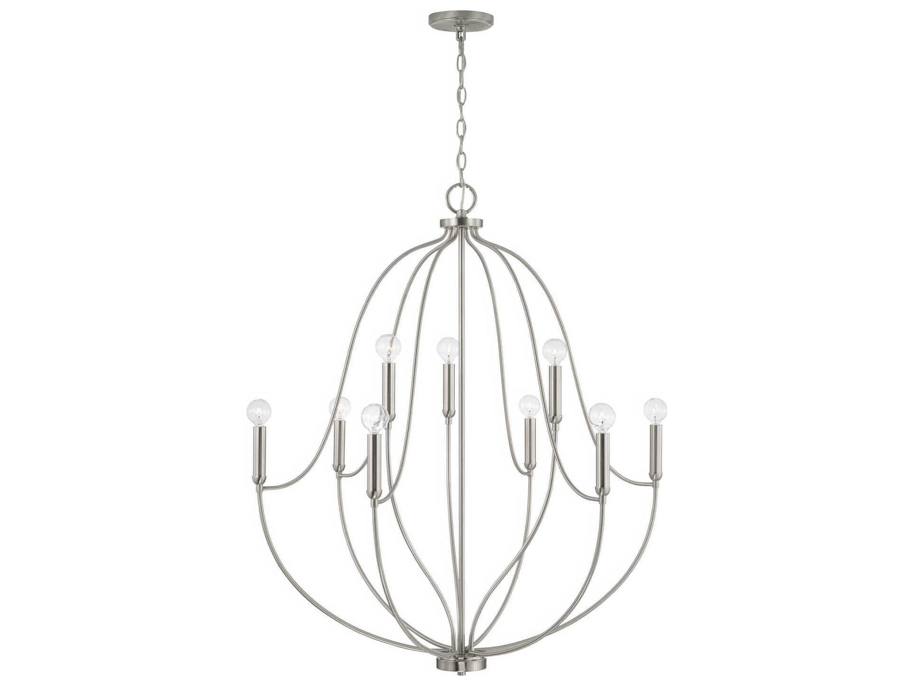 Capital Lighting Madison 9-Light Brushed Nickel Candelabra Chandelier