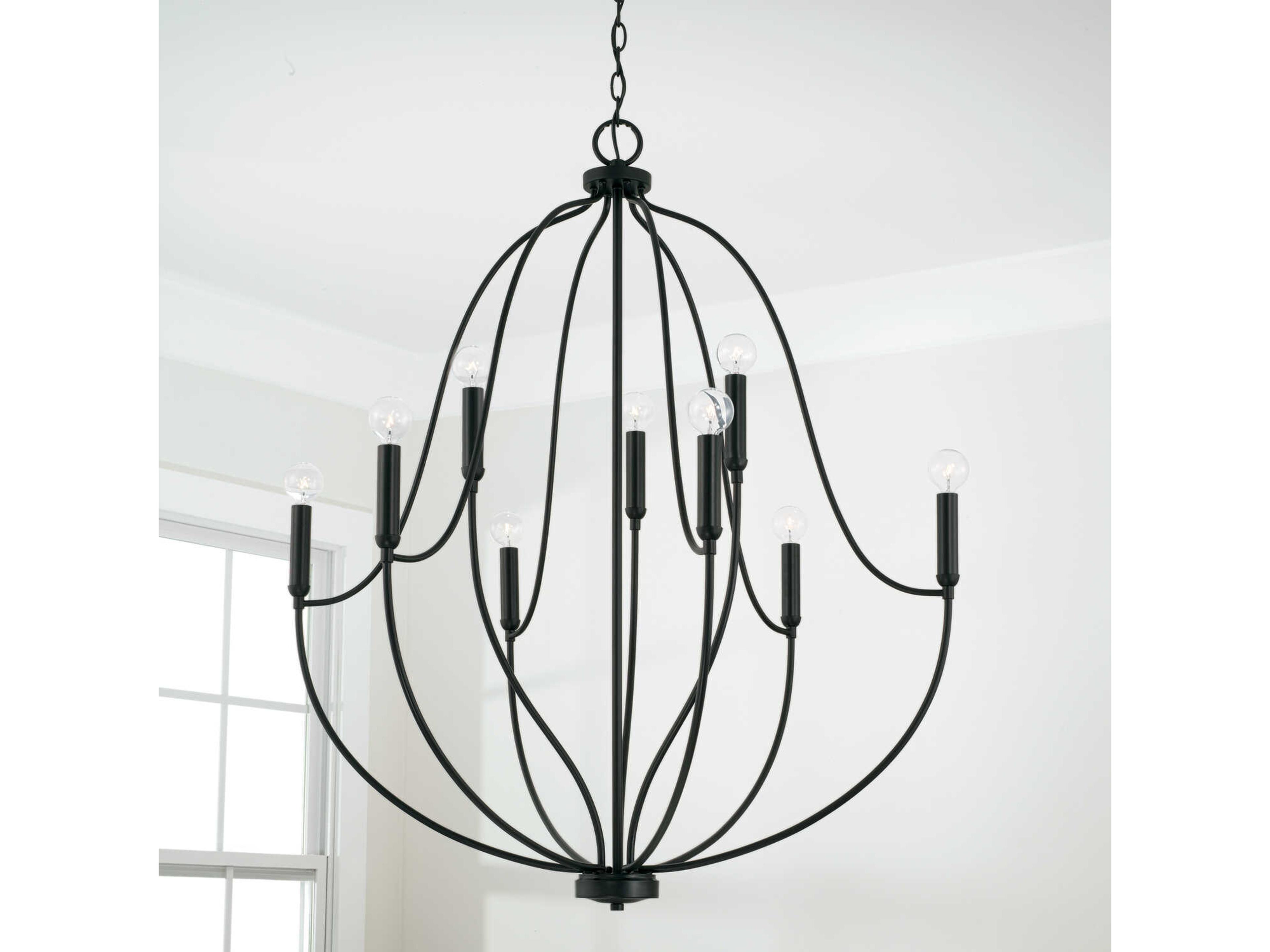 Capital Lighting Madison 9-Light Matte Black Candelabra Chandelier