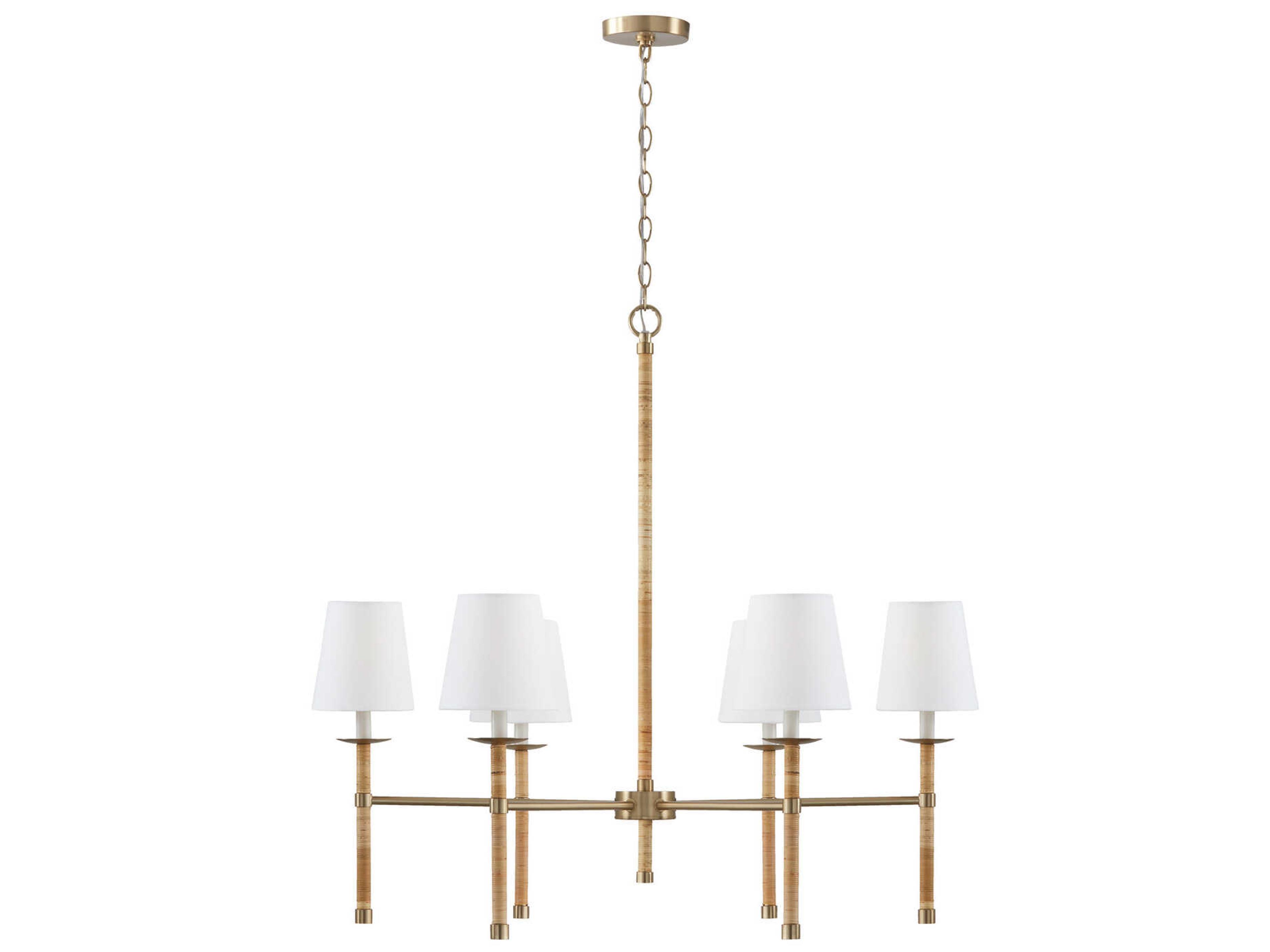 Tulum 6-Light Matte Brass Brown Candelabra Empire Chandelier