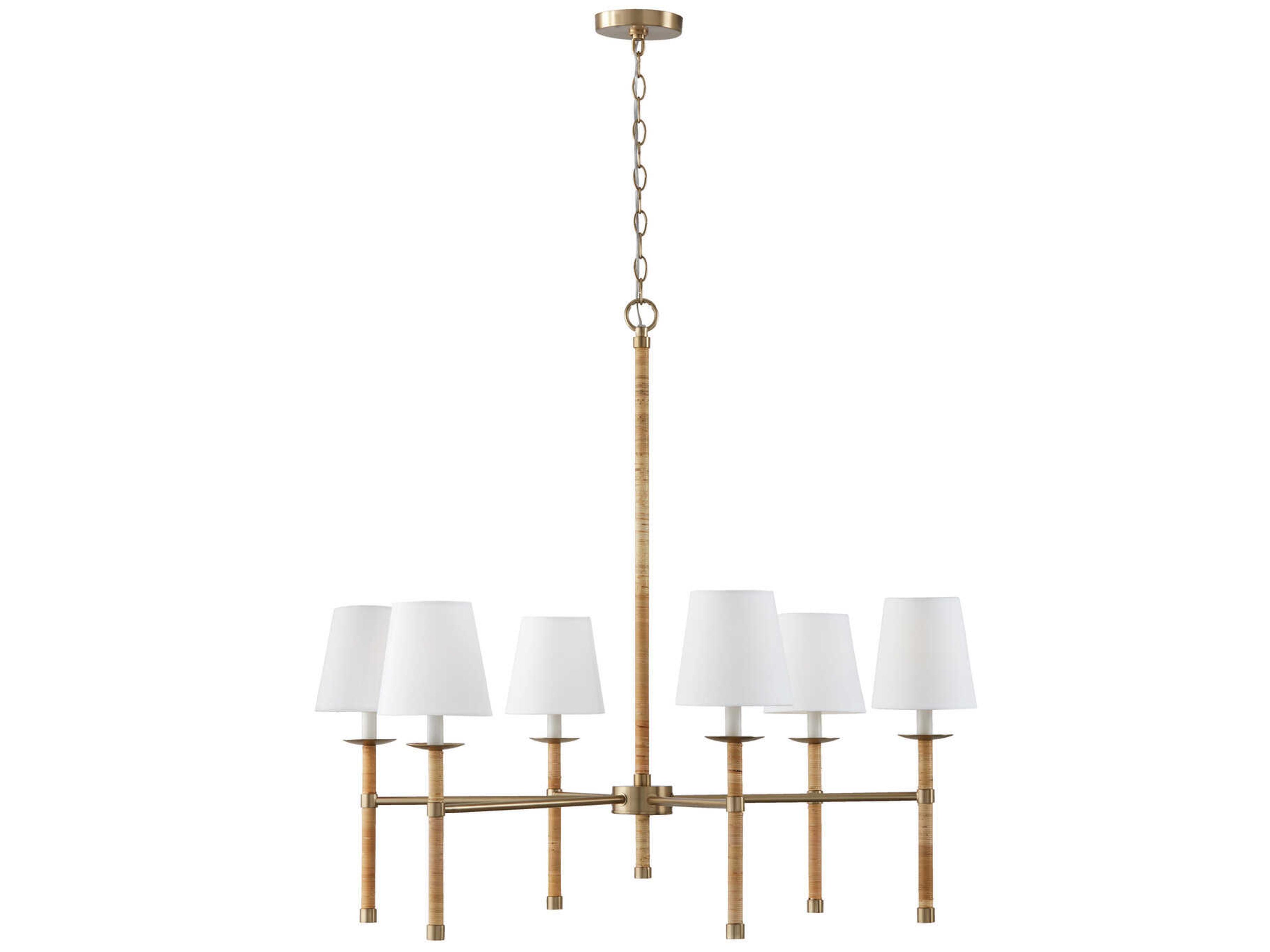 Capital Lighting Tulum 6-Light Matte Brass Brown Candelabra Empire Chandelier