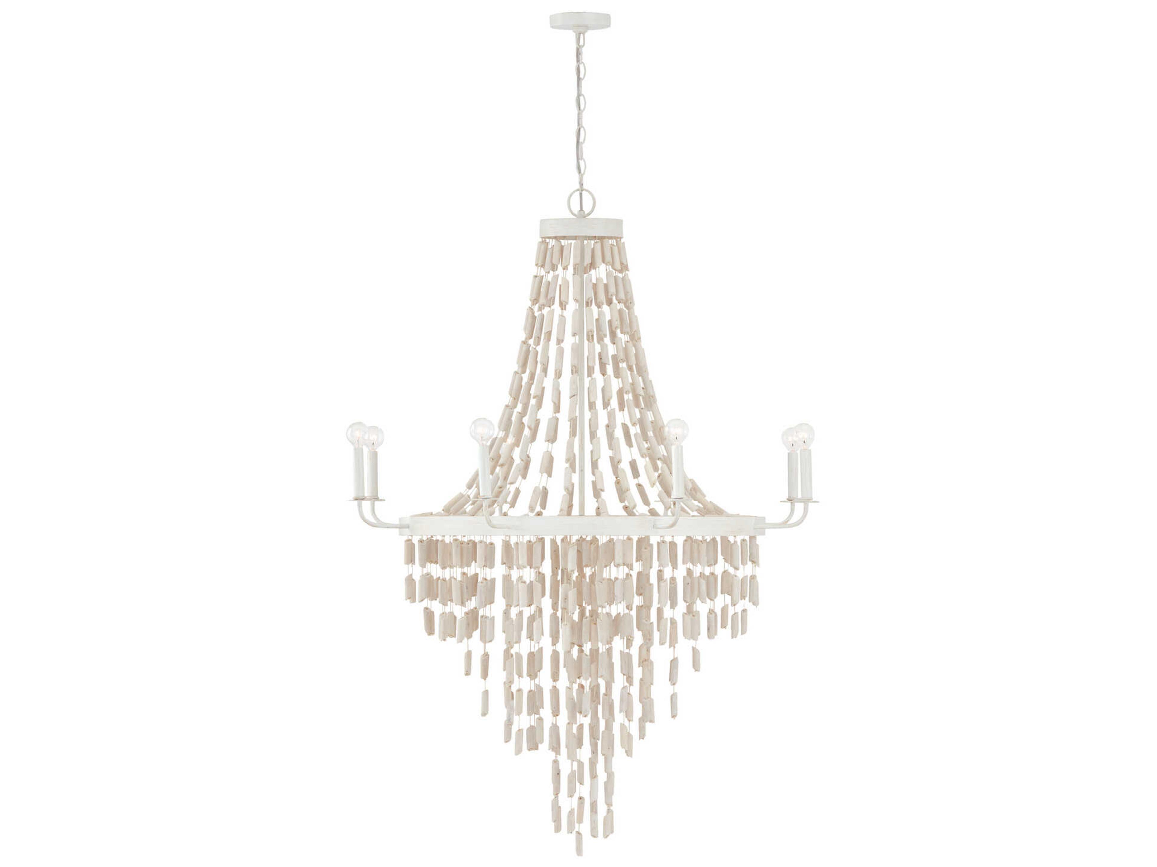 Carissa 8-Light Organic White Candelabra Chandelier