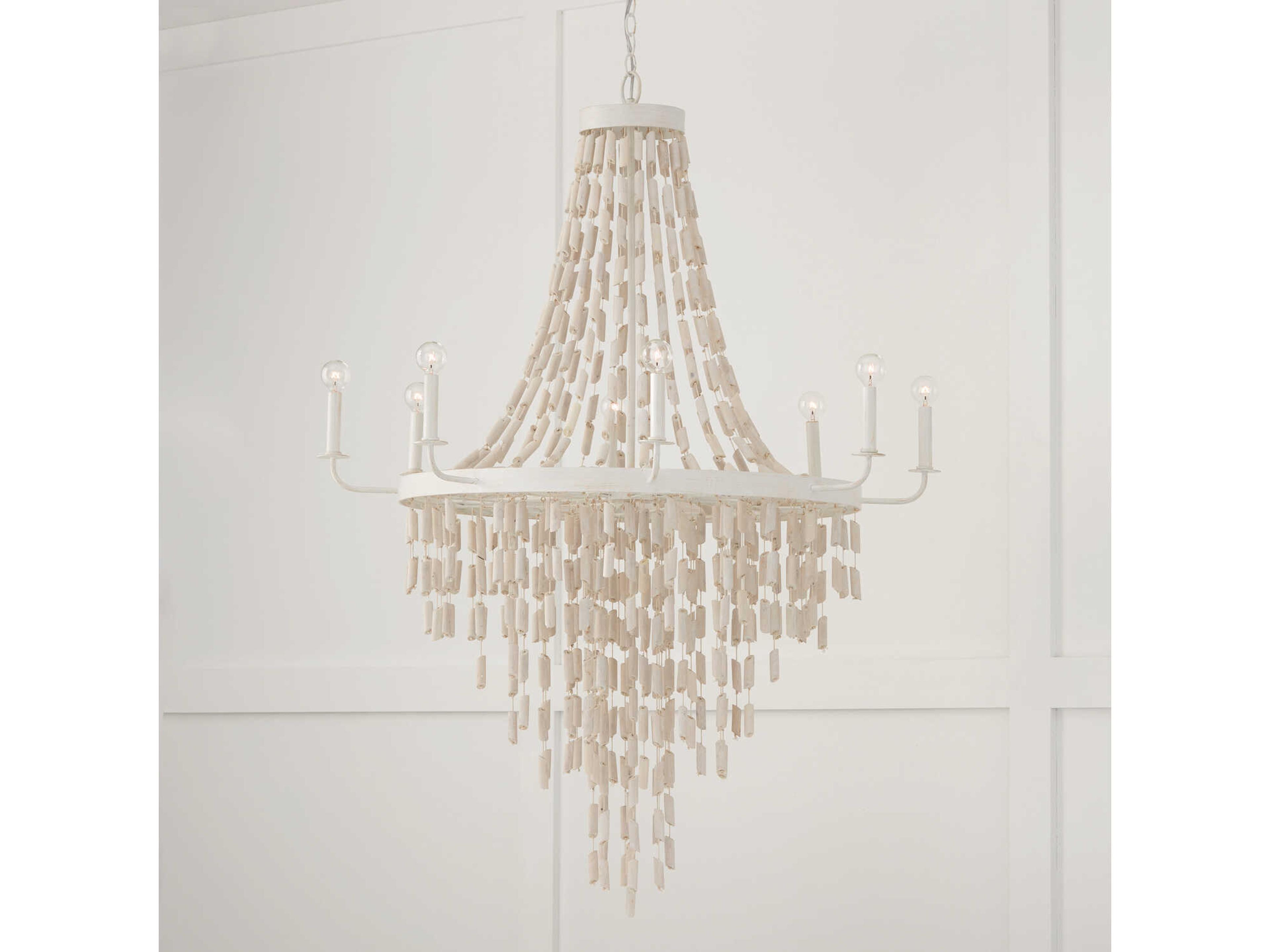 Capital Lighting Carissa 8-Light Organic White Candelabra Chandelier