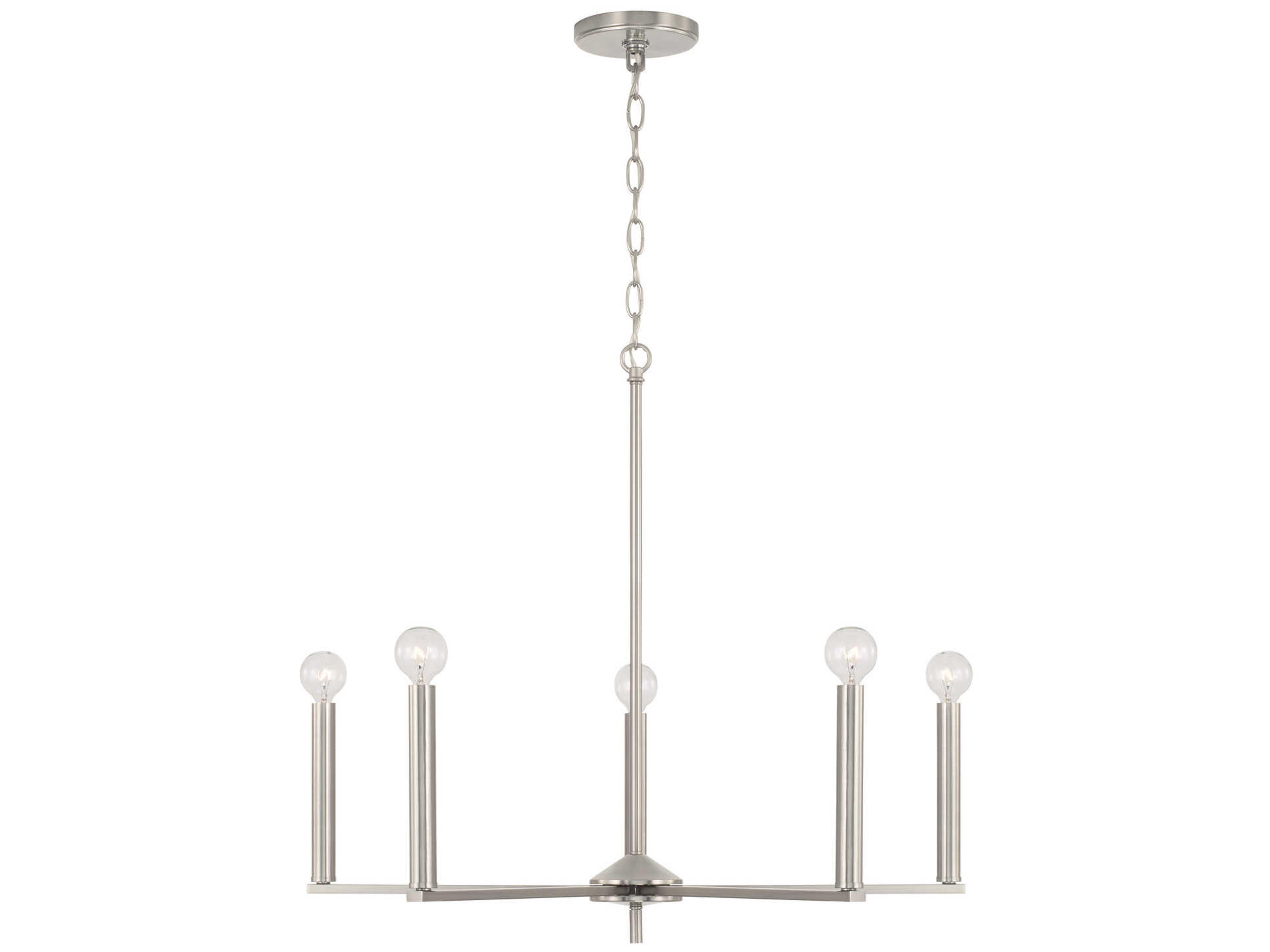 Portman 5-Light Brushed Nickel Candelabra Chandelier