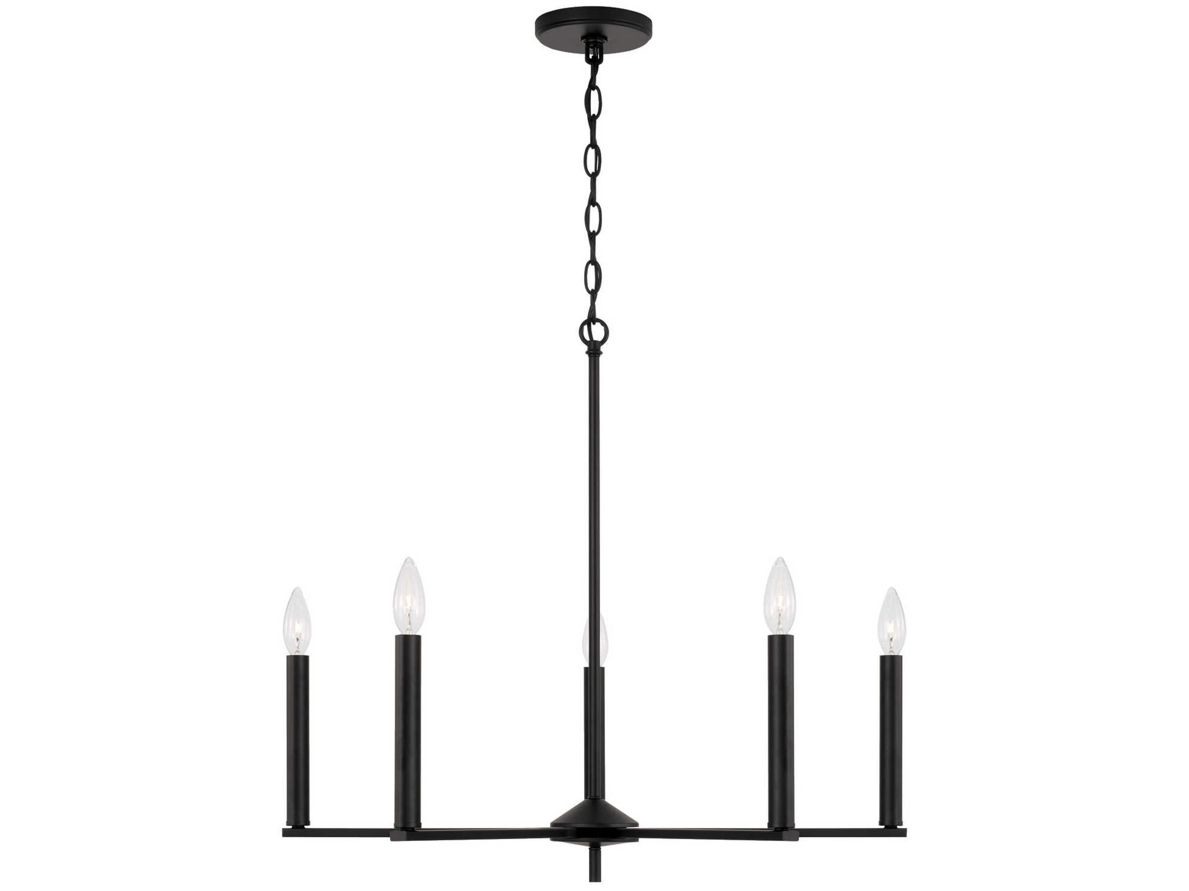 Portman 5-Light Matte Black Candelabra Chandelier