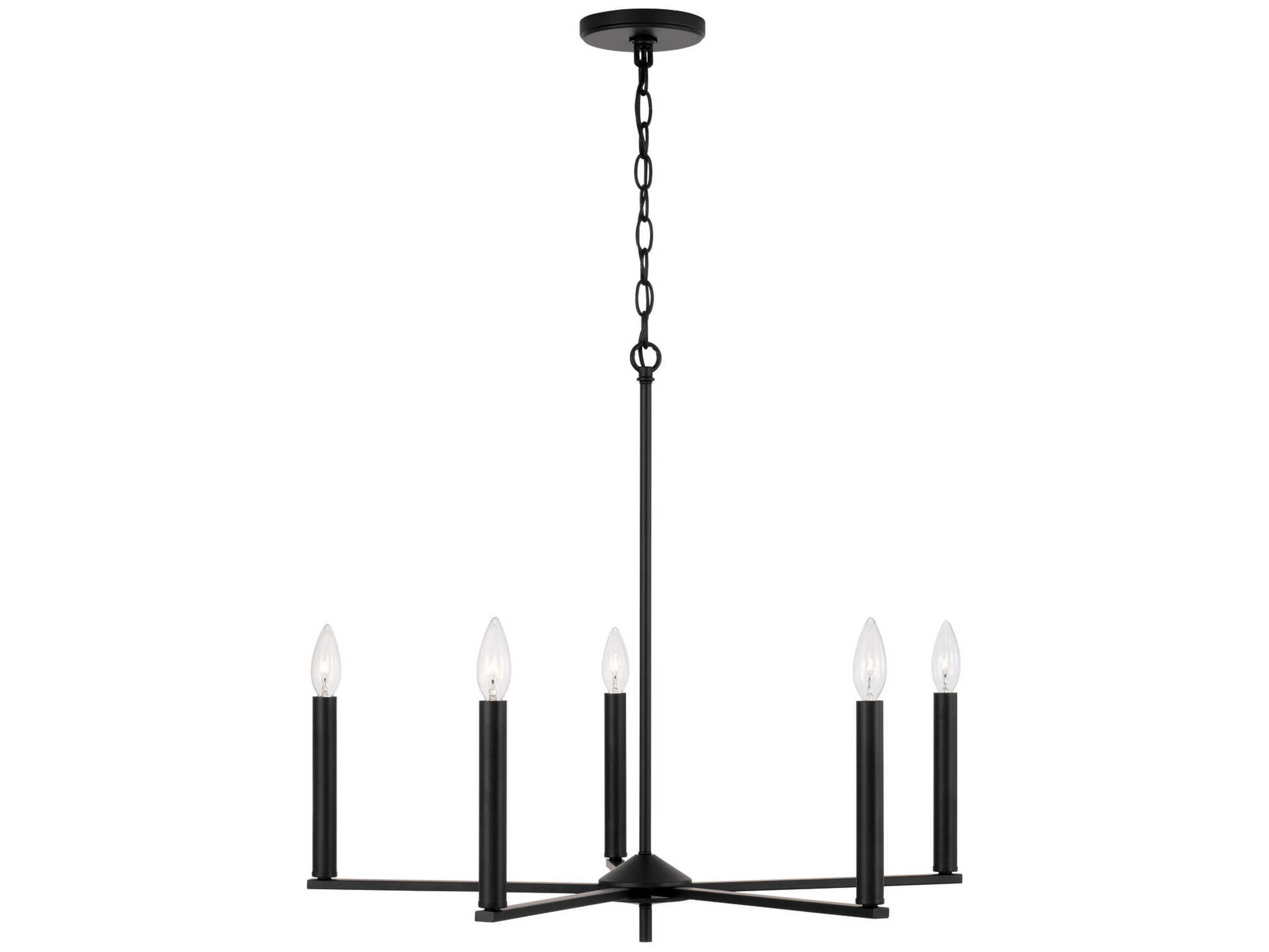 Capital Lighting Portman 5-Light Matte Black Candelabra Chandelier