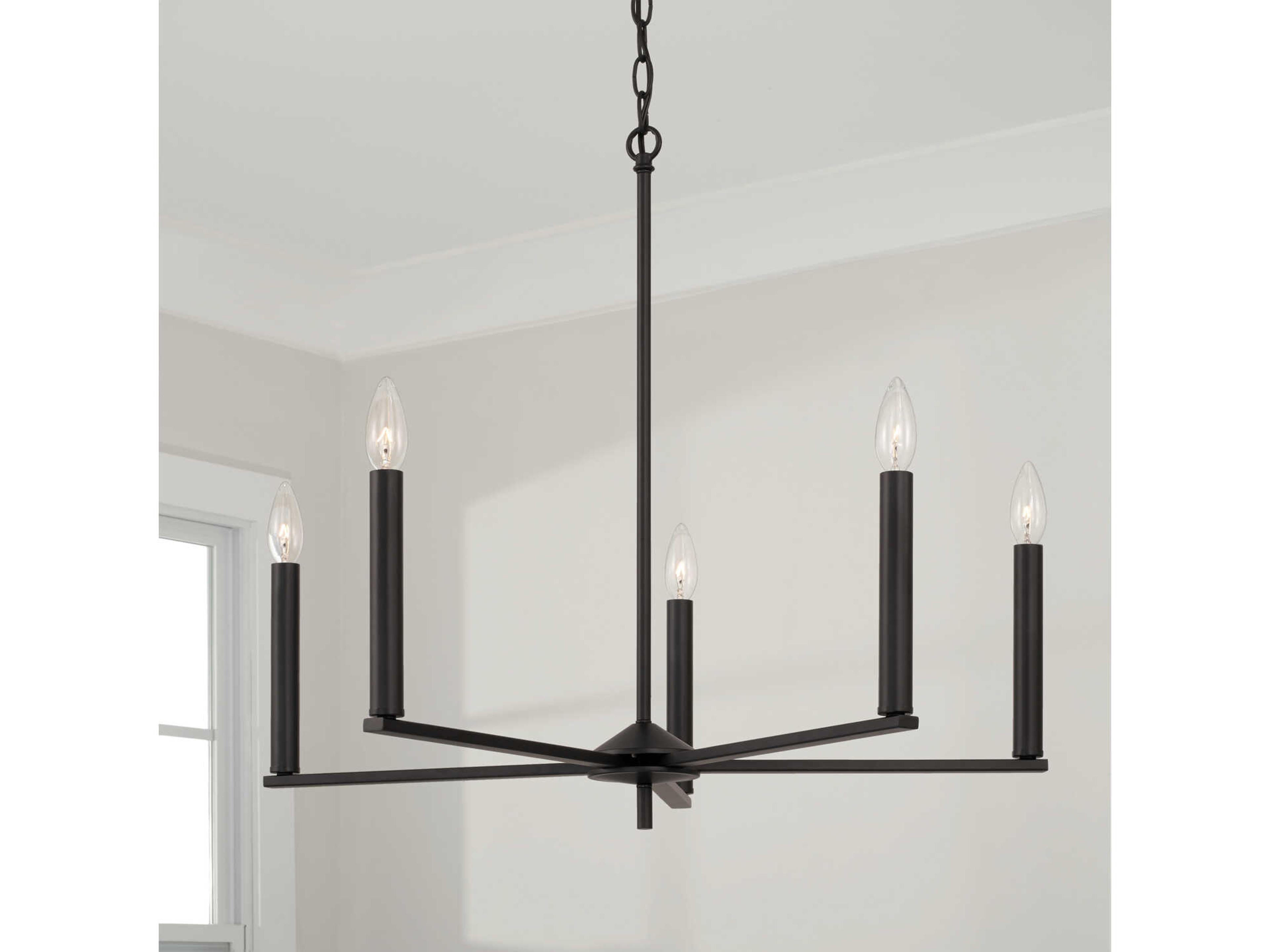 Capital Lighting Portman 5-Light Matte Black Candelabra Chandelier
