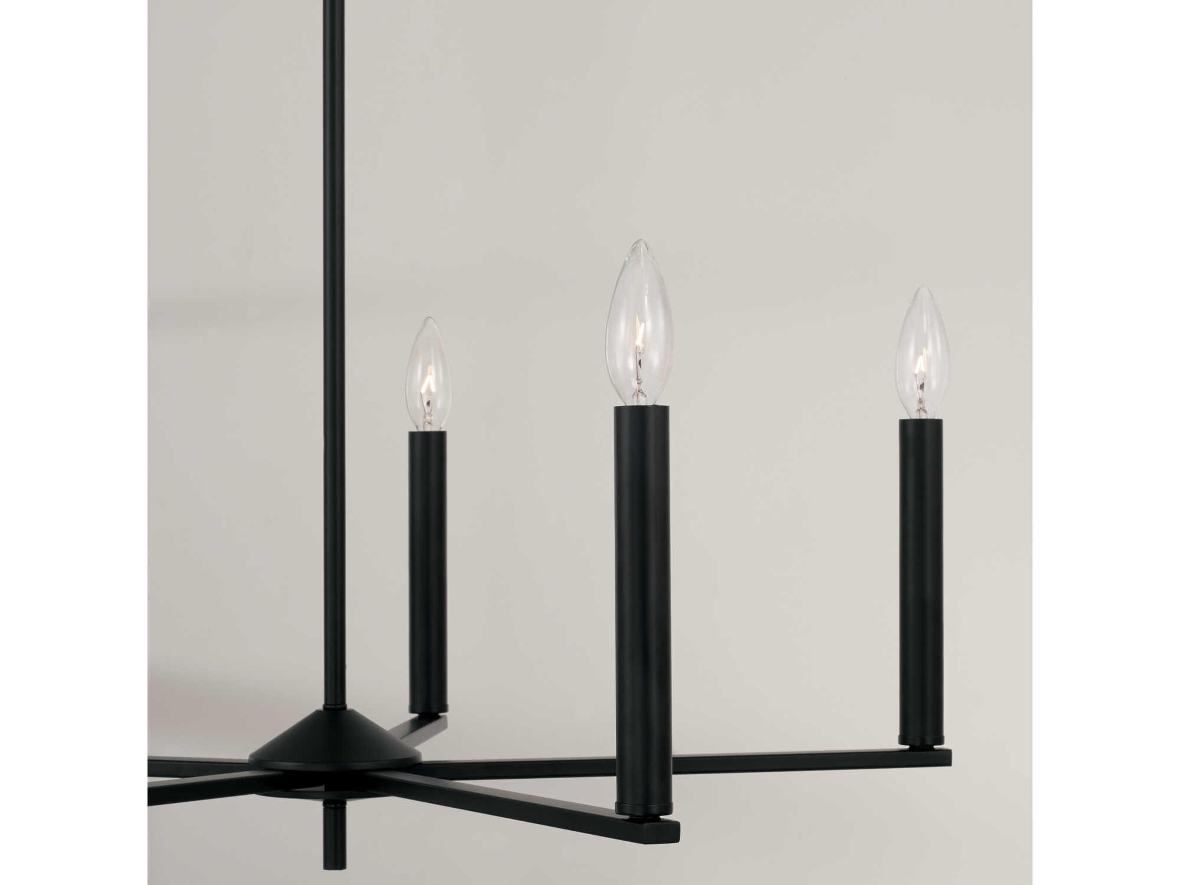 Capital Lighting Portman 5-Light Matte Black Candelabra Chandelier