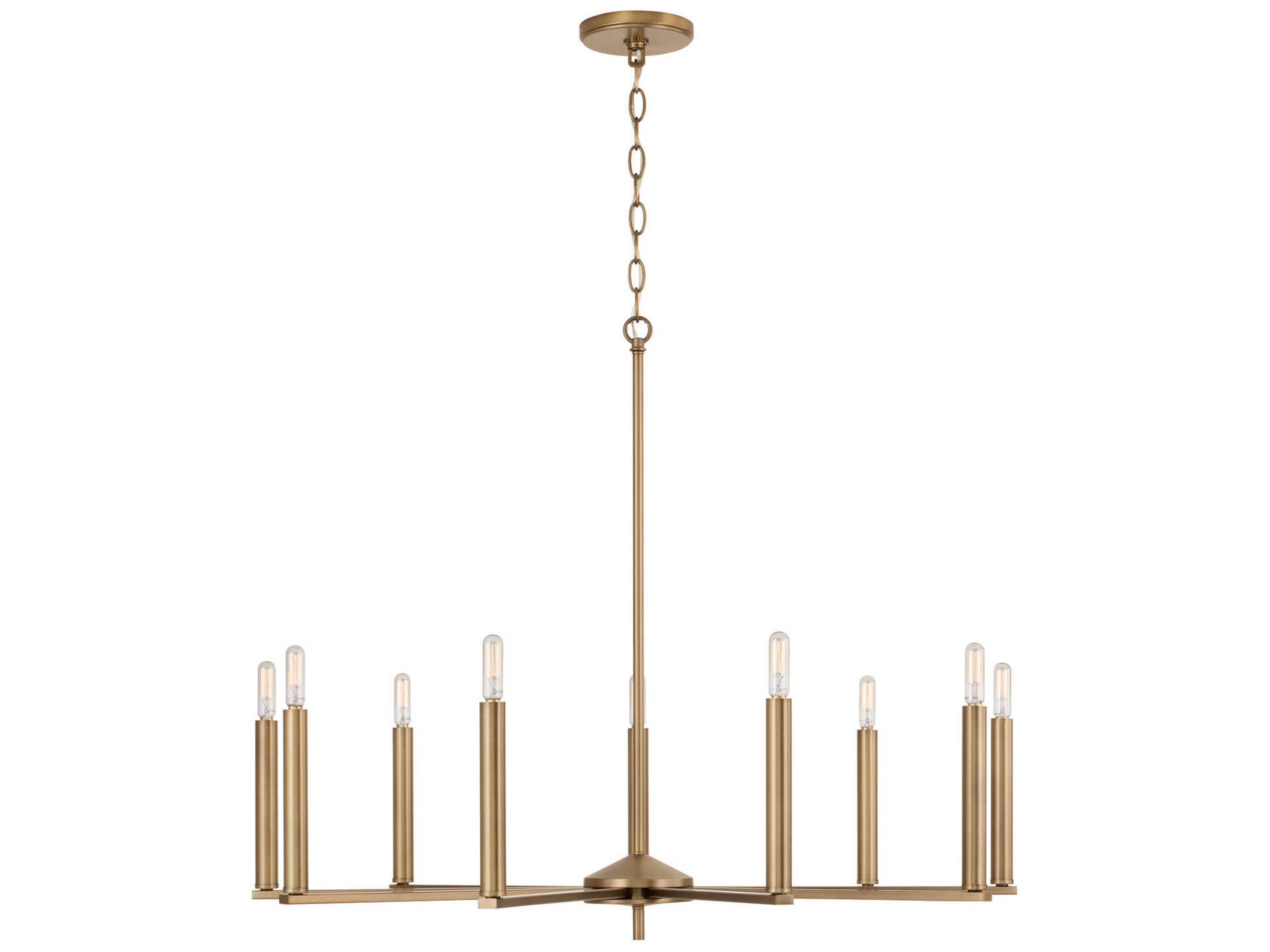 Portman 9-Light Aged Brass Candelabra Chandelier