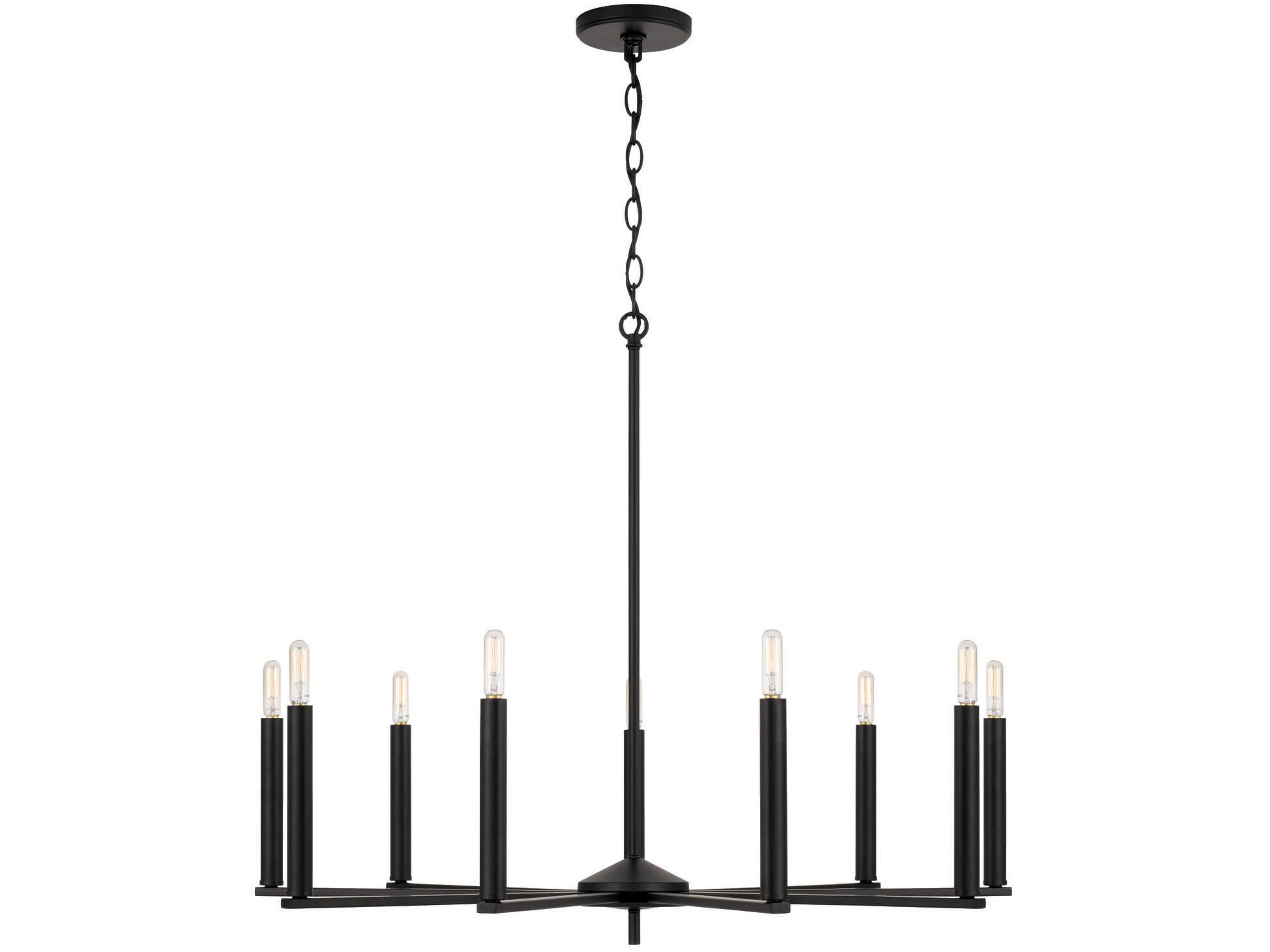 Portman 9-Light Matte Black Candelabra Chandelier