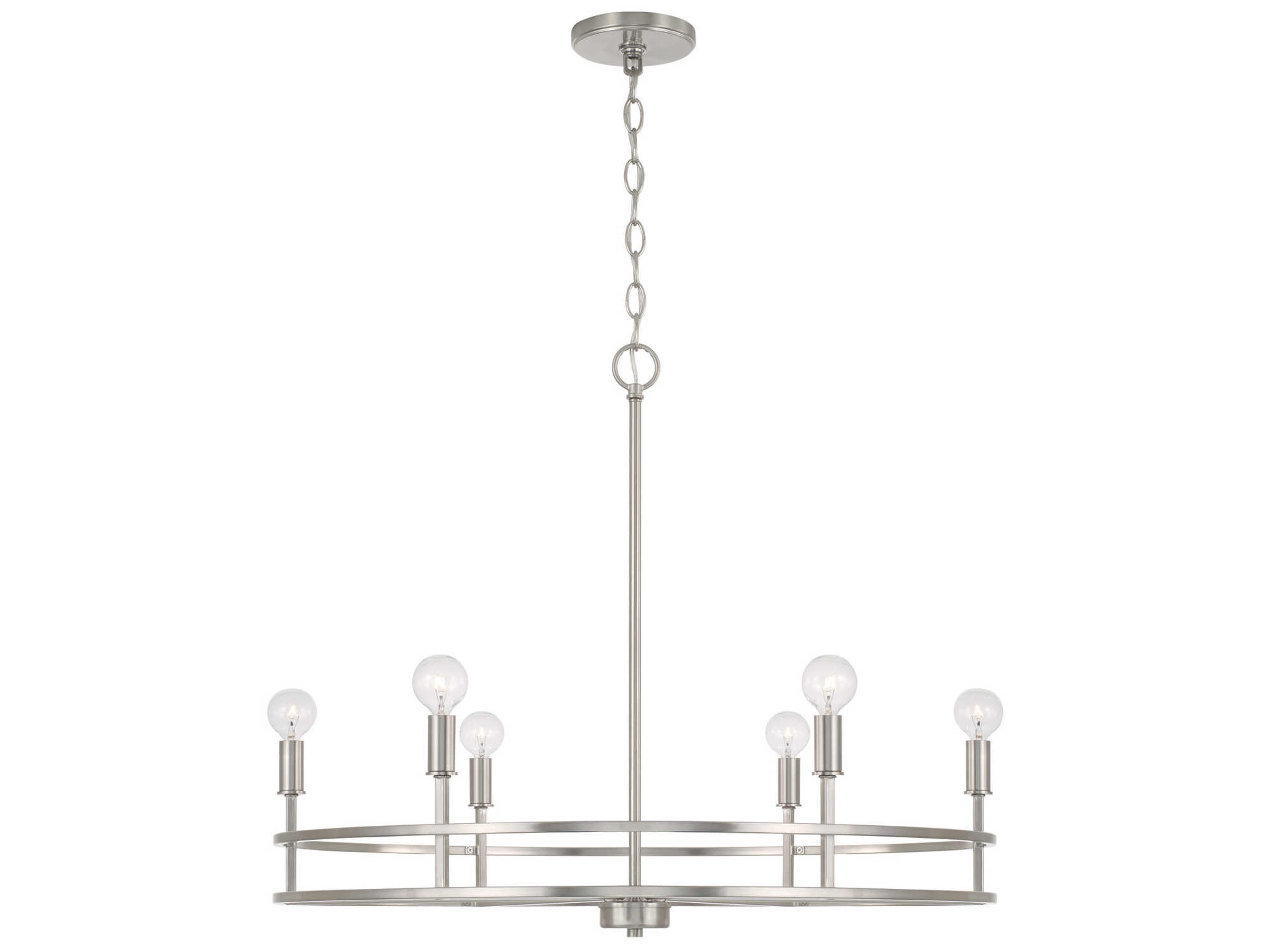 Fuller 6-Light Brushed Nickel Candelabra Chandelier