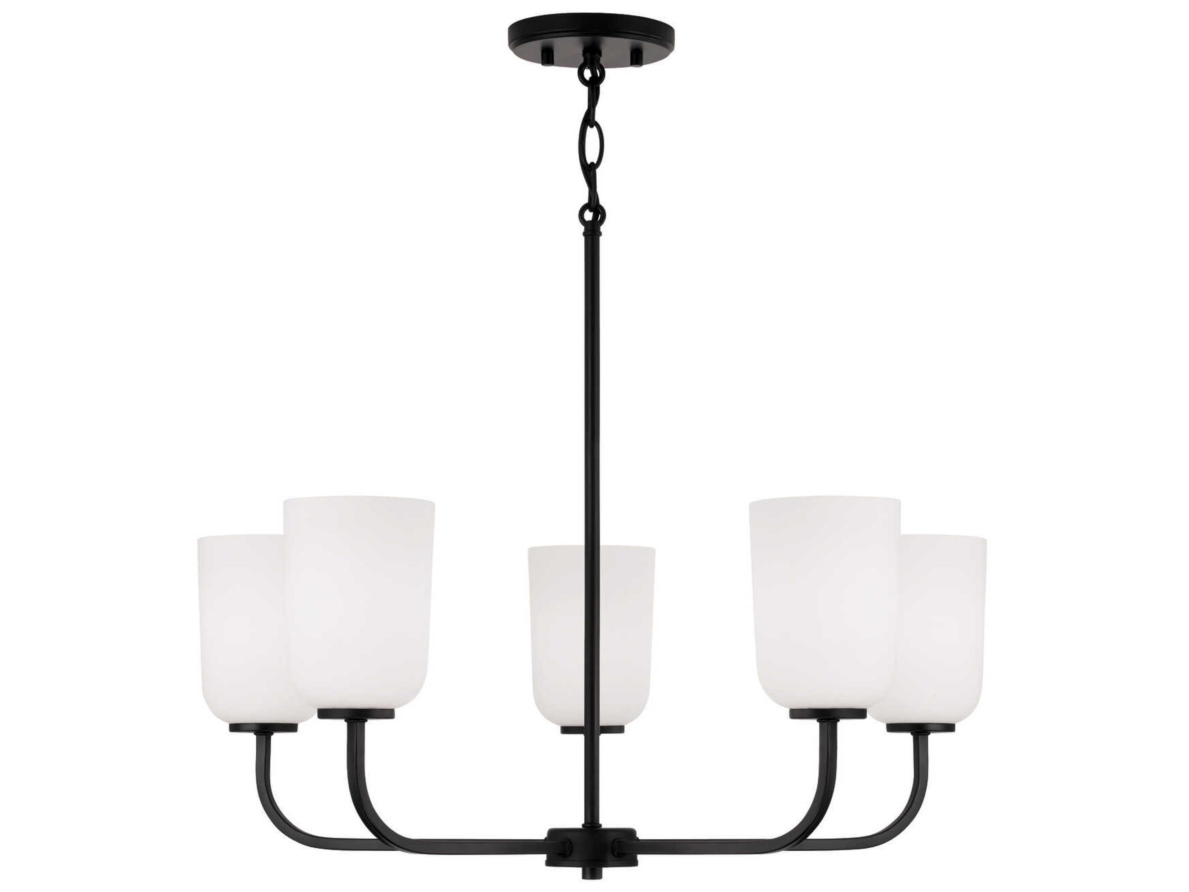 Lawson 5-Light Matte Black Glass Chandelier