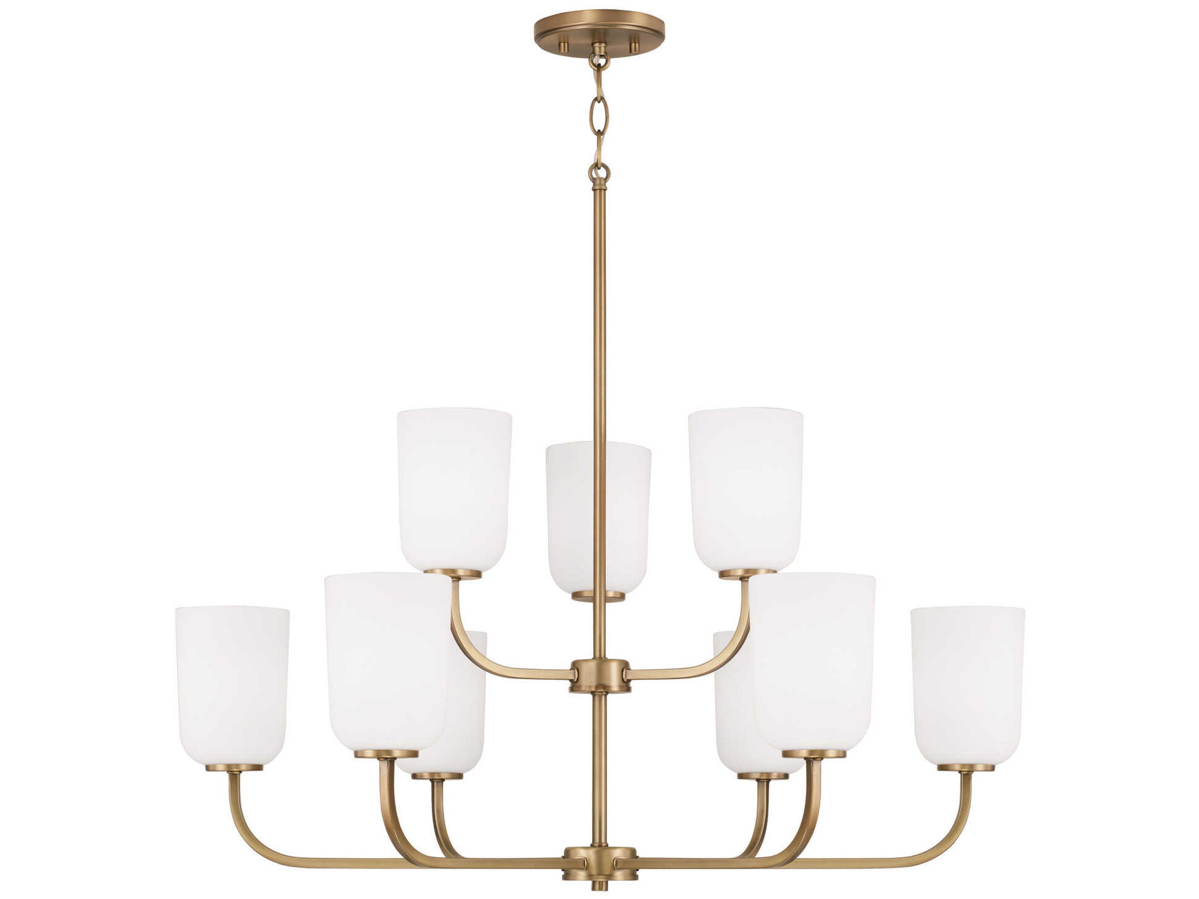 Lawson 9-Light Aged Brass Glass Tiered Chandelier