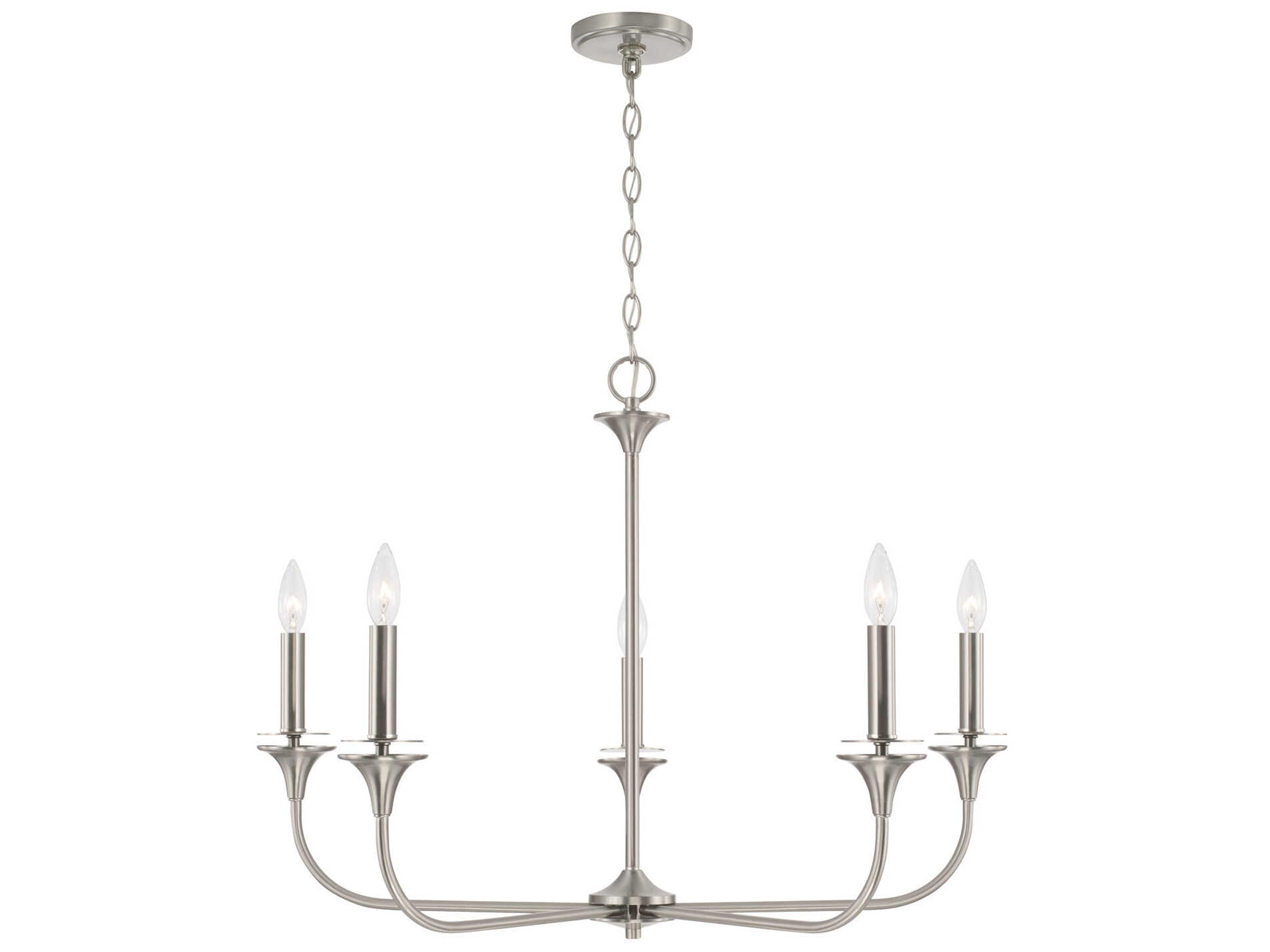 Presley 5-Light Brushed Nickel Candelabra Chandelier