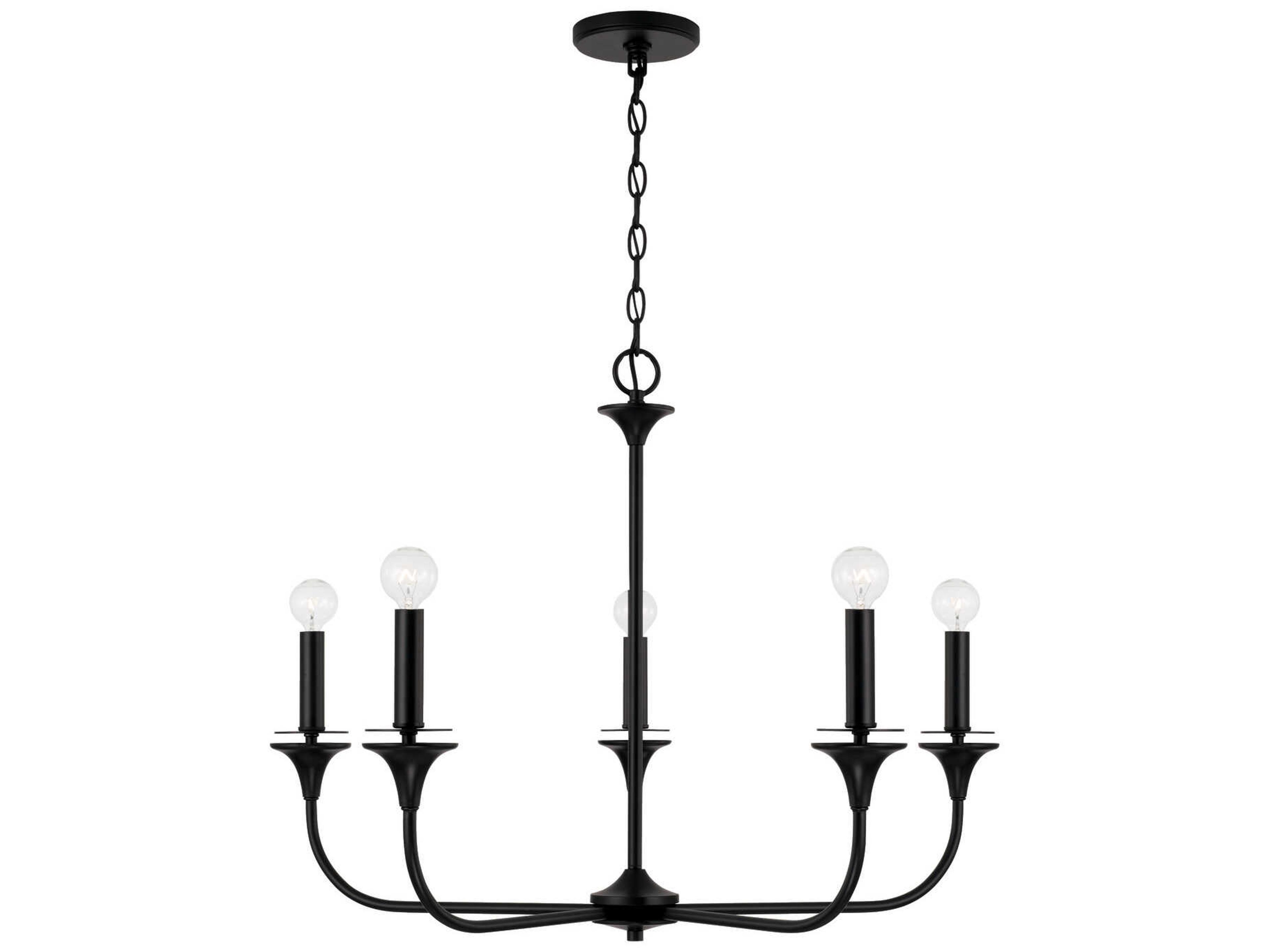 Presley 5-Light Matte Black Candelabra Chandelier