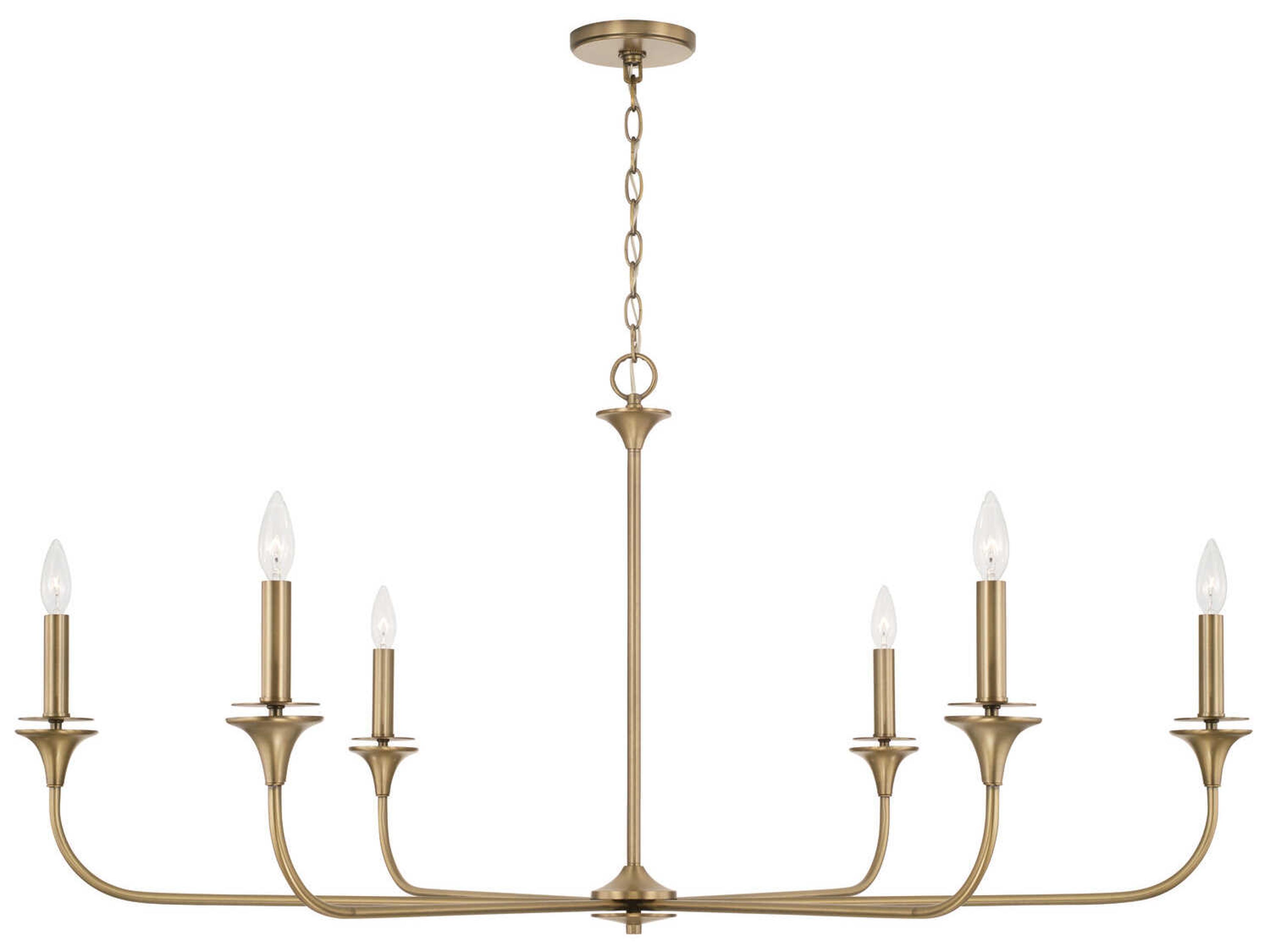 Presley 6-Light Aged Brass Candelabra Chandelier