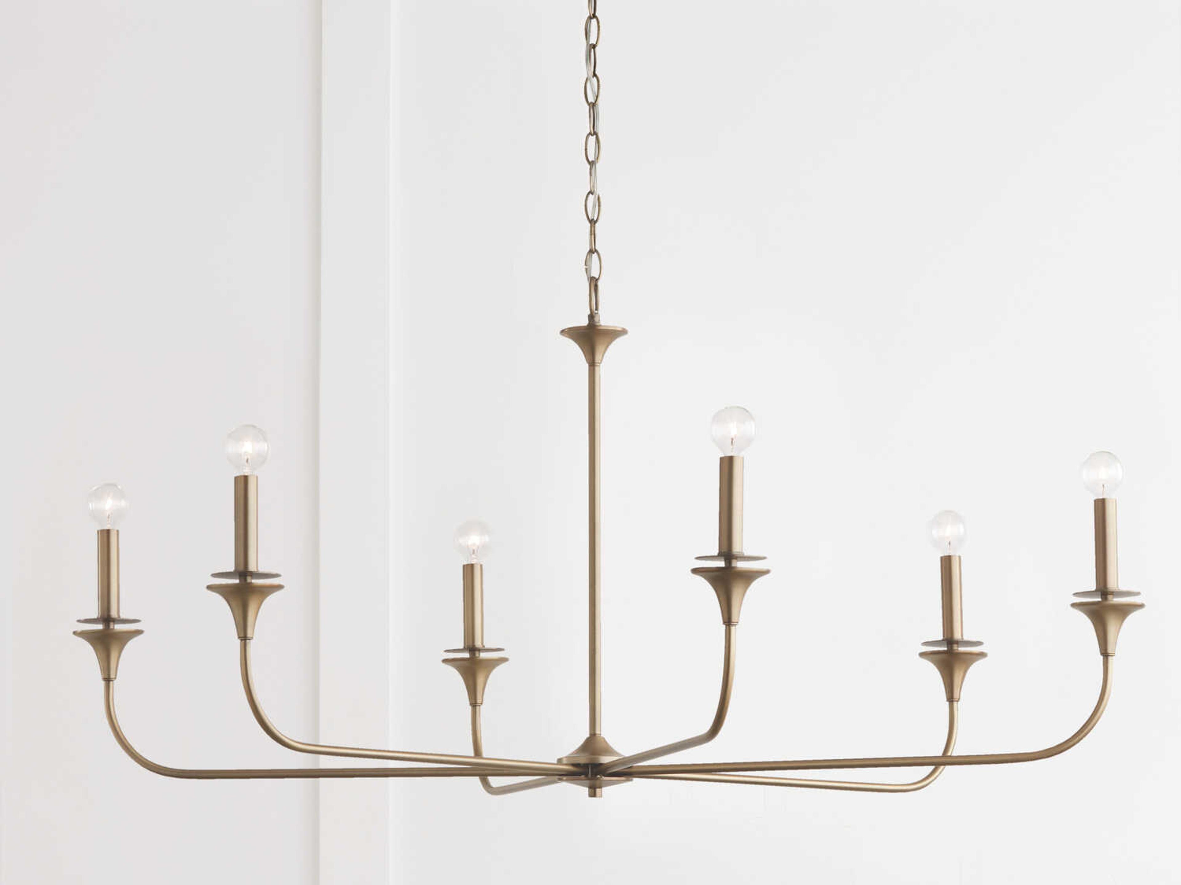 Capital Lighting Presley 6-Light Aged Brass Candelabra Chandelier