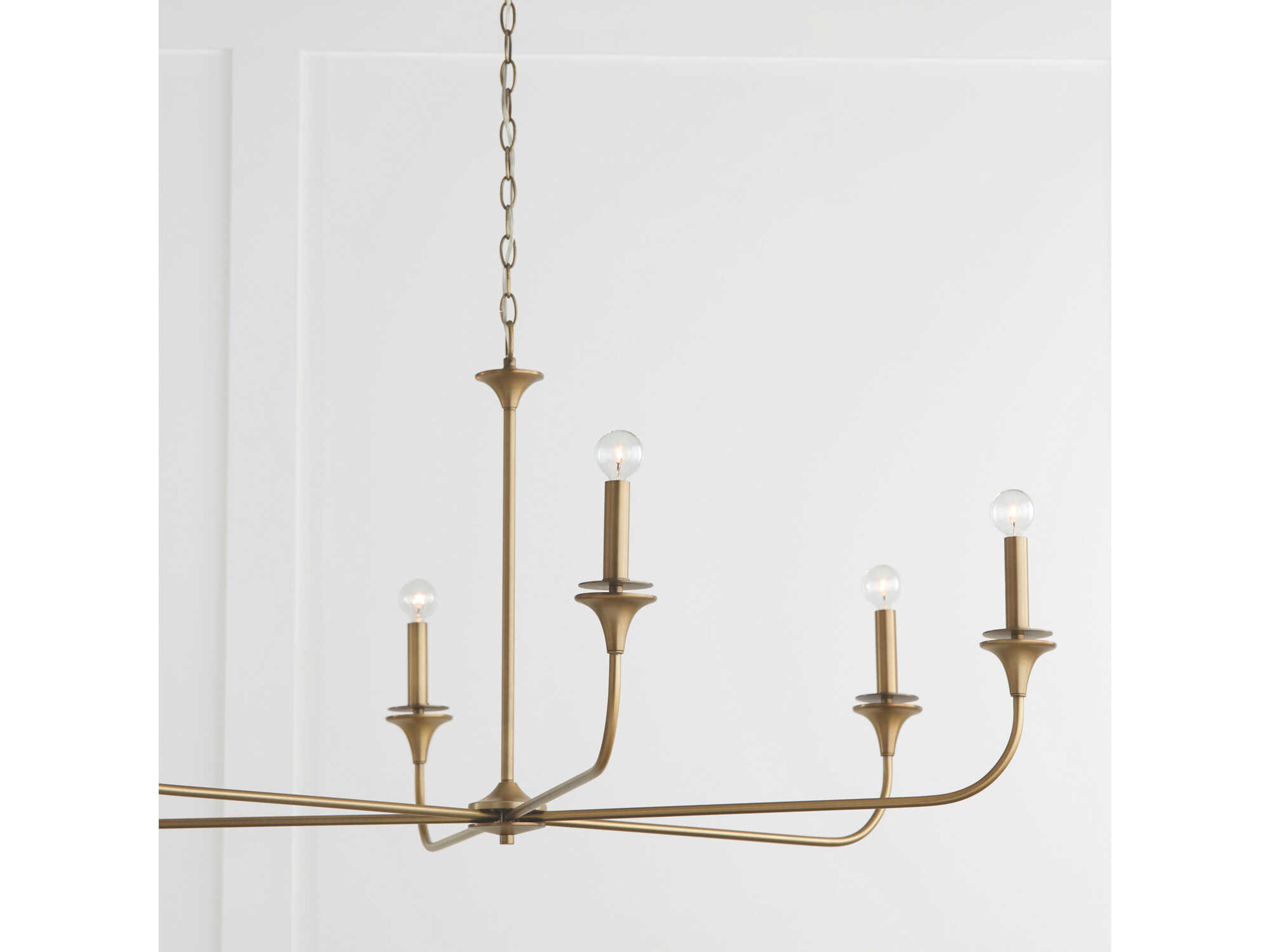 Capital Lighting Presley 6-Light Aged Brass Candelabra Chandelier