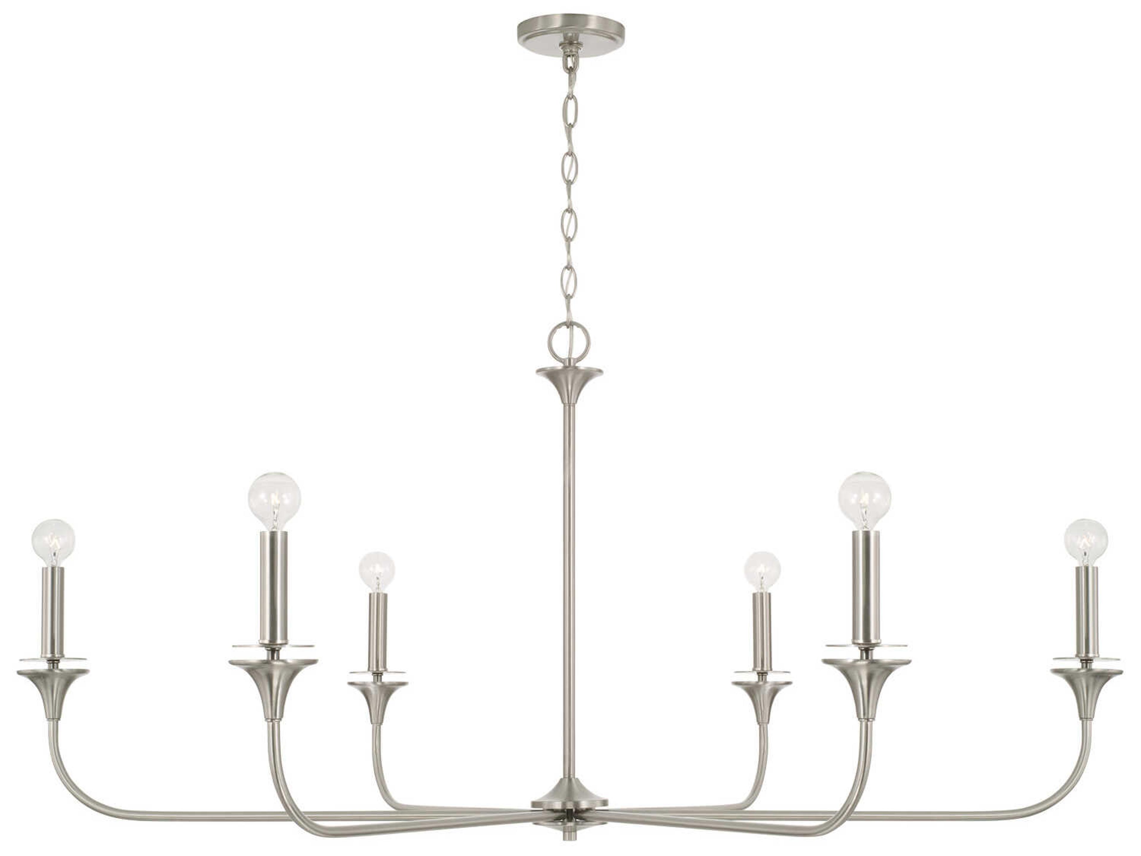 Presley 6-Light Brushed Nickel Candelabra Chandelier