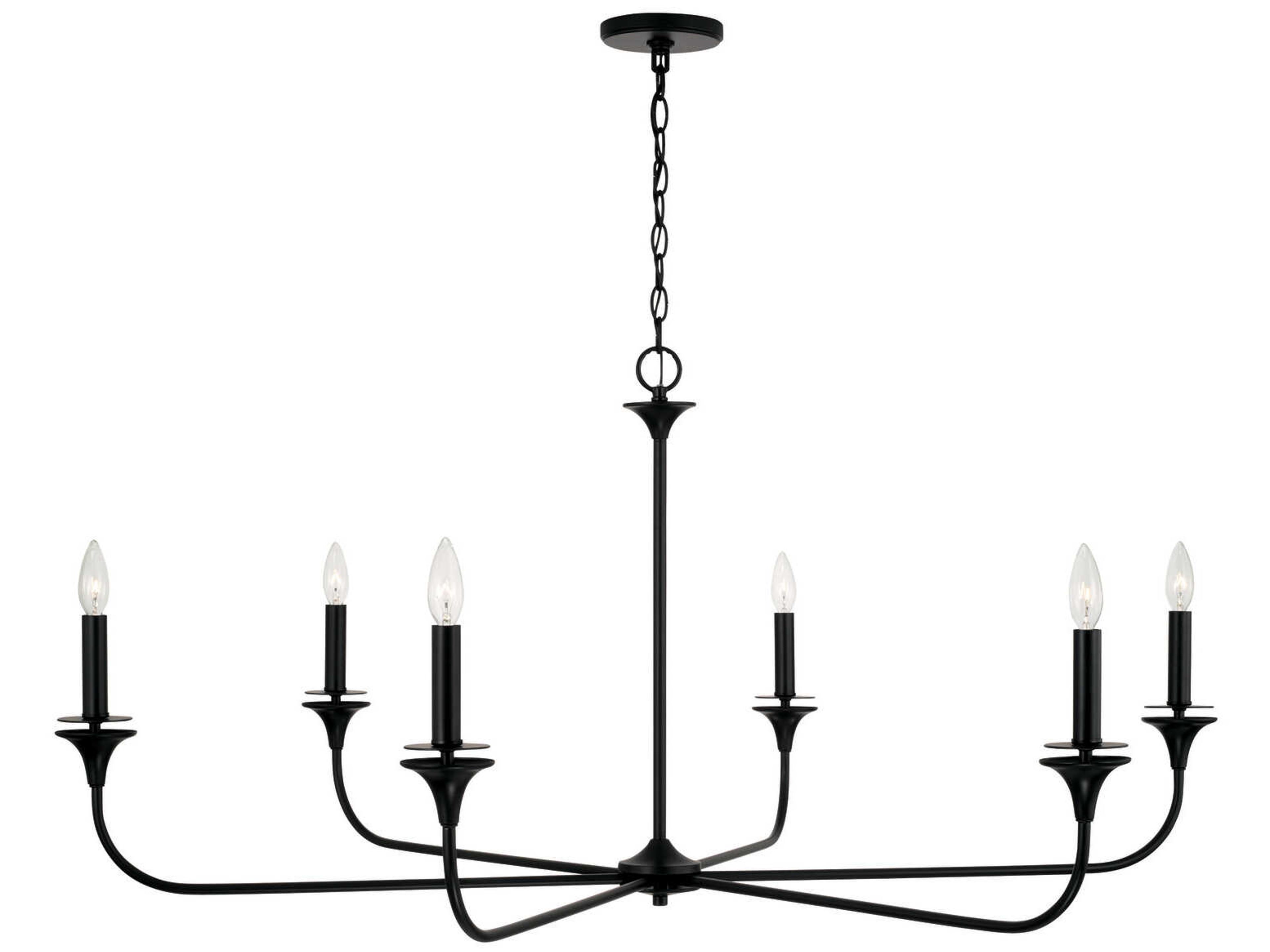 Capital Lighting Presley 6-Light Matte Black Candelabra Chandelier