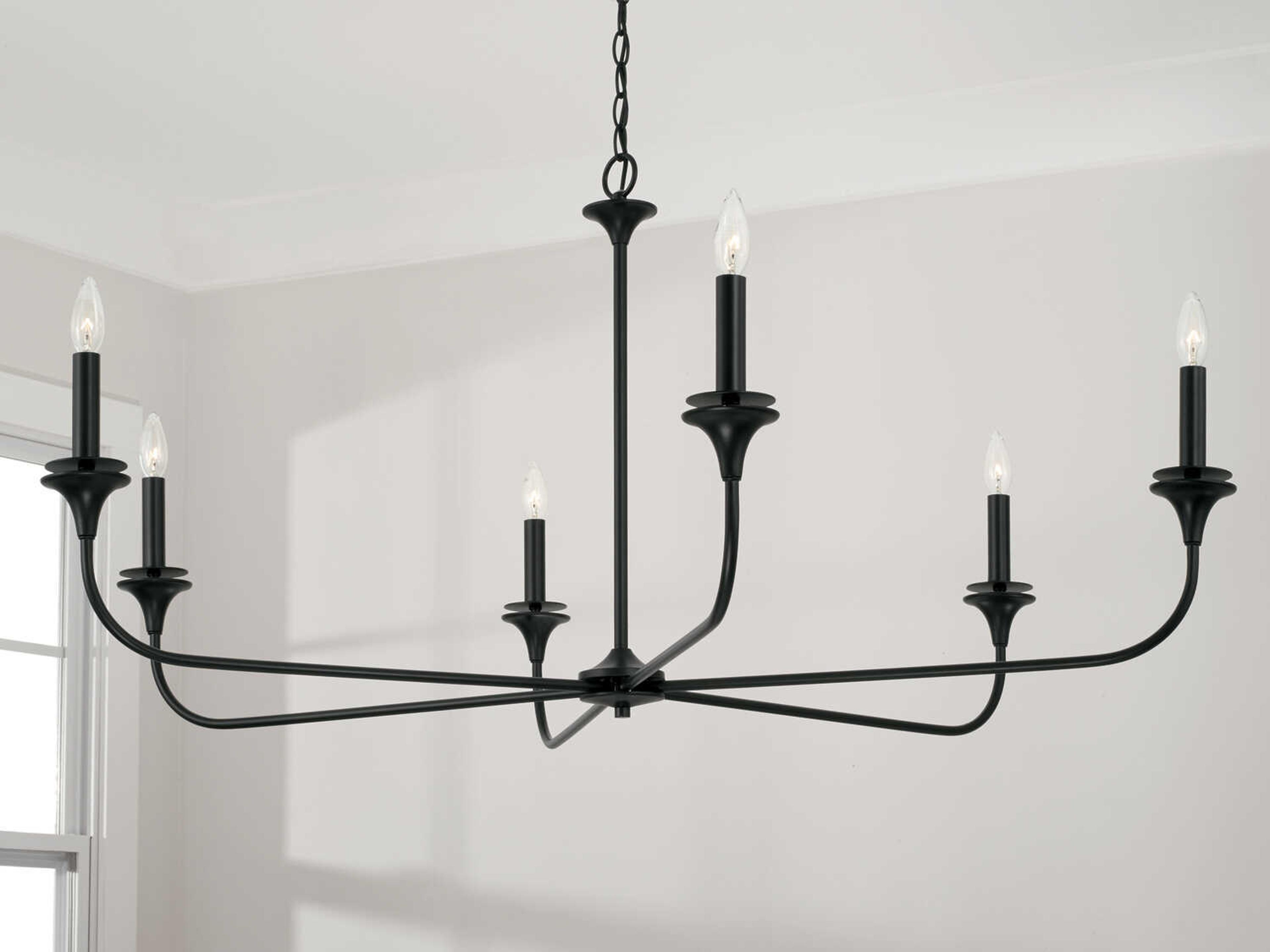 Capital Lighting Presley 6-Light Matte Black Candelabra Chandelier