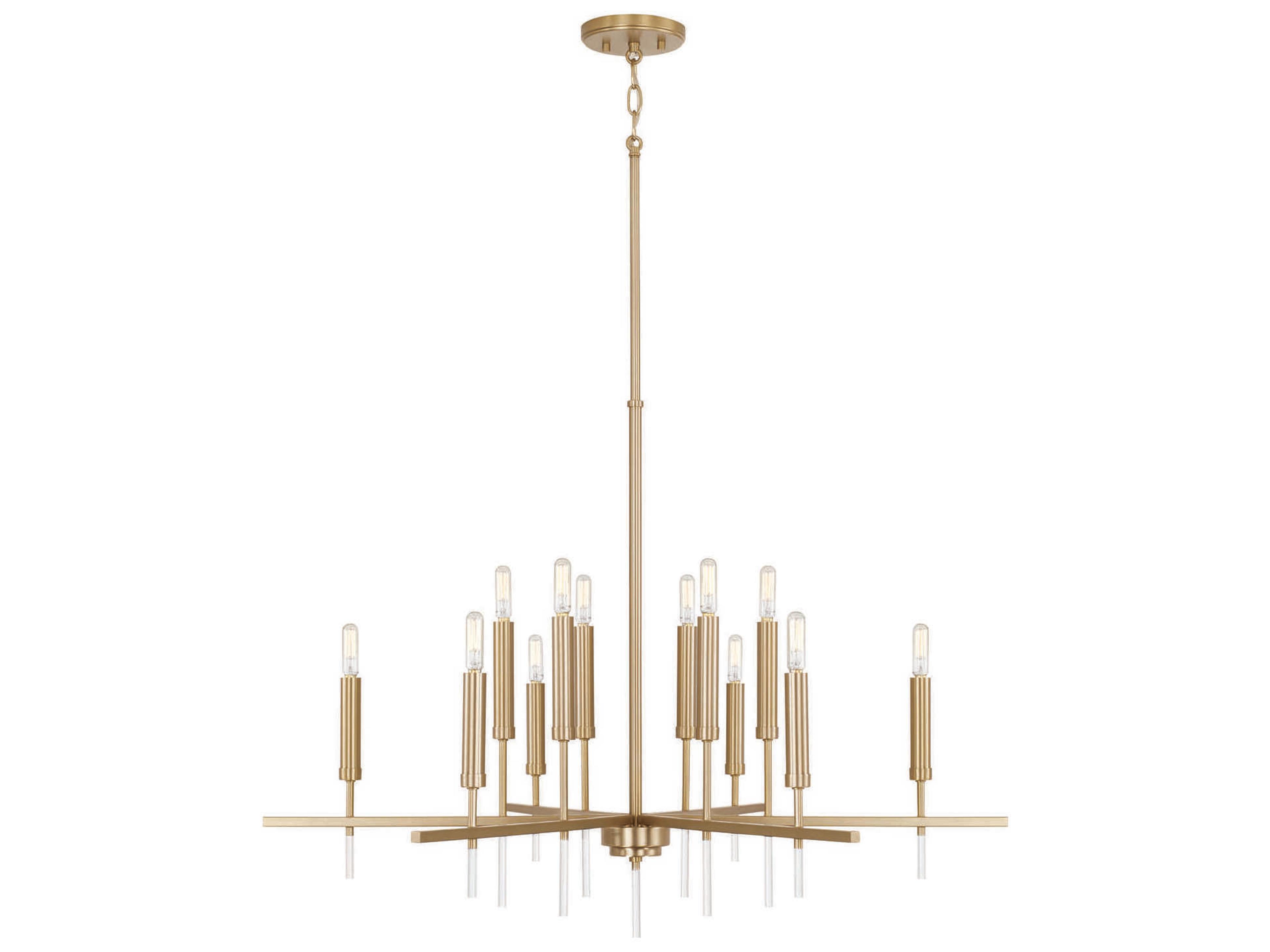 Elora 12-Light Matte Brass Candelabra Chandelier