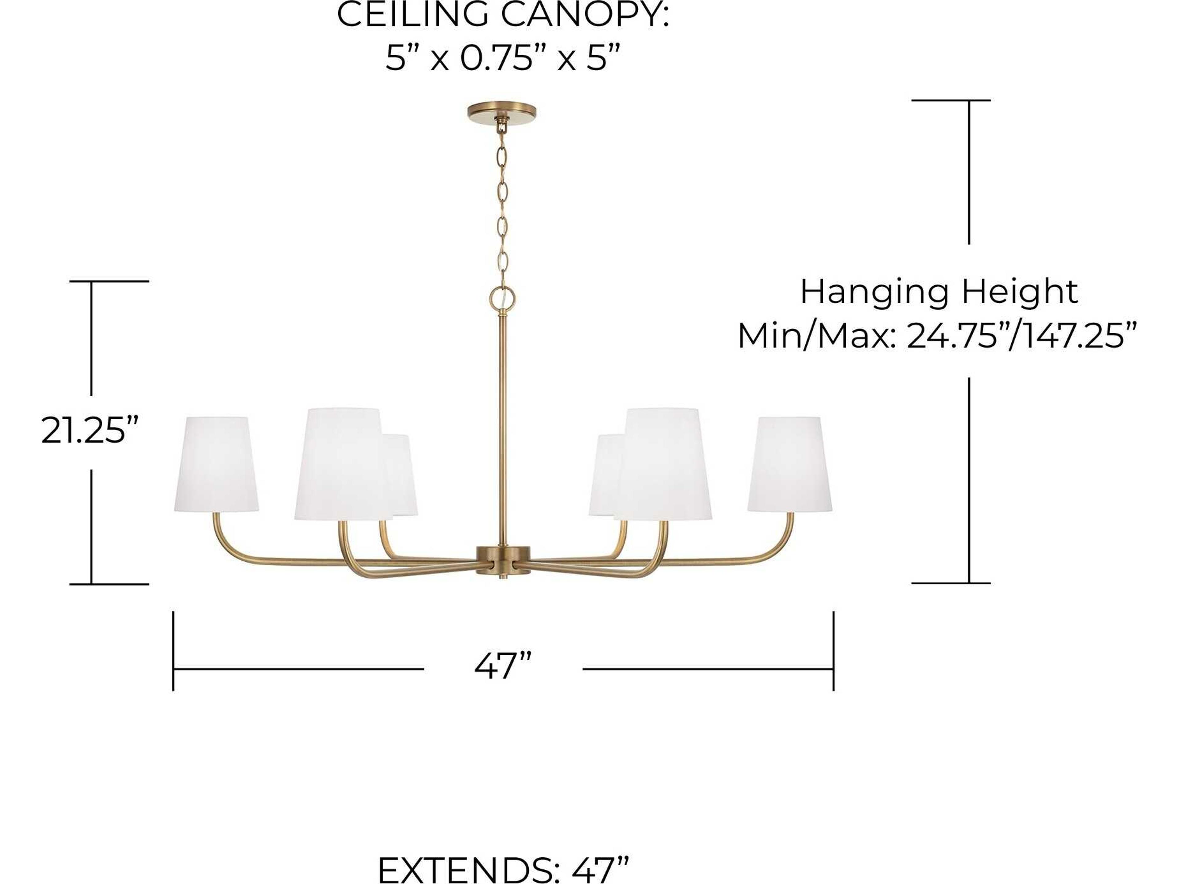 Capital Lighting Brody 6-Light Aged Brass Empire Chandelier