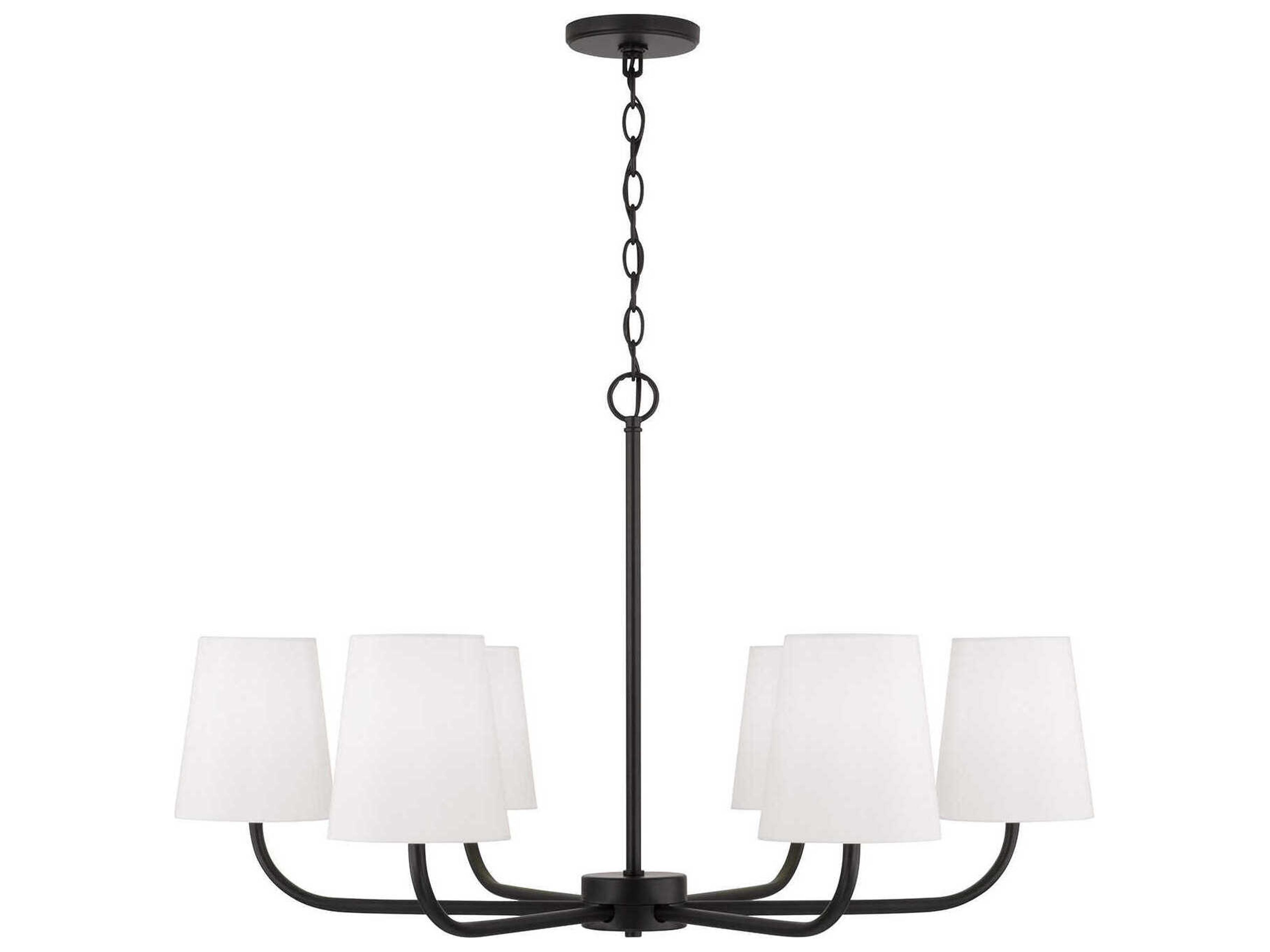 Brody 6-Light Matte Black Empire Chandelier