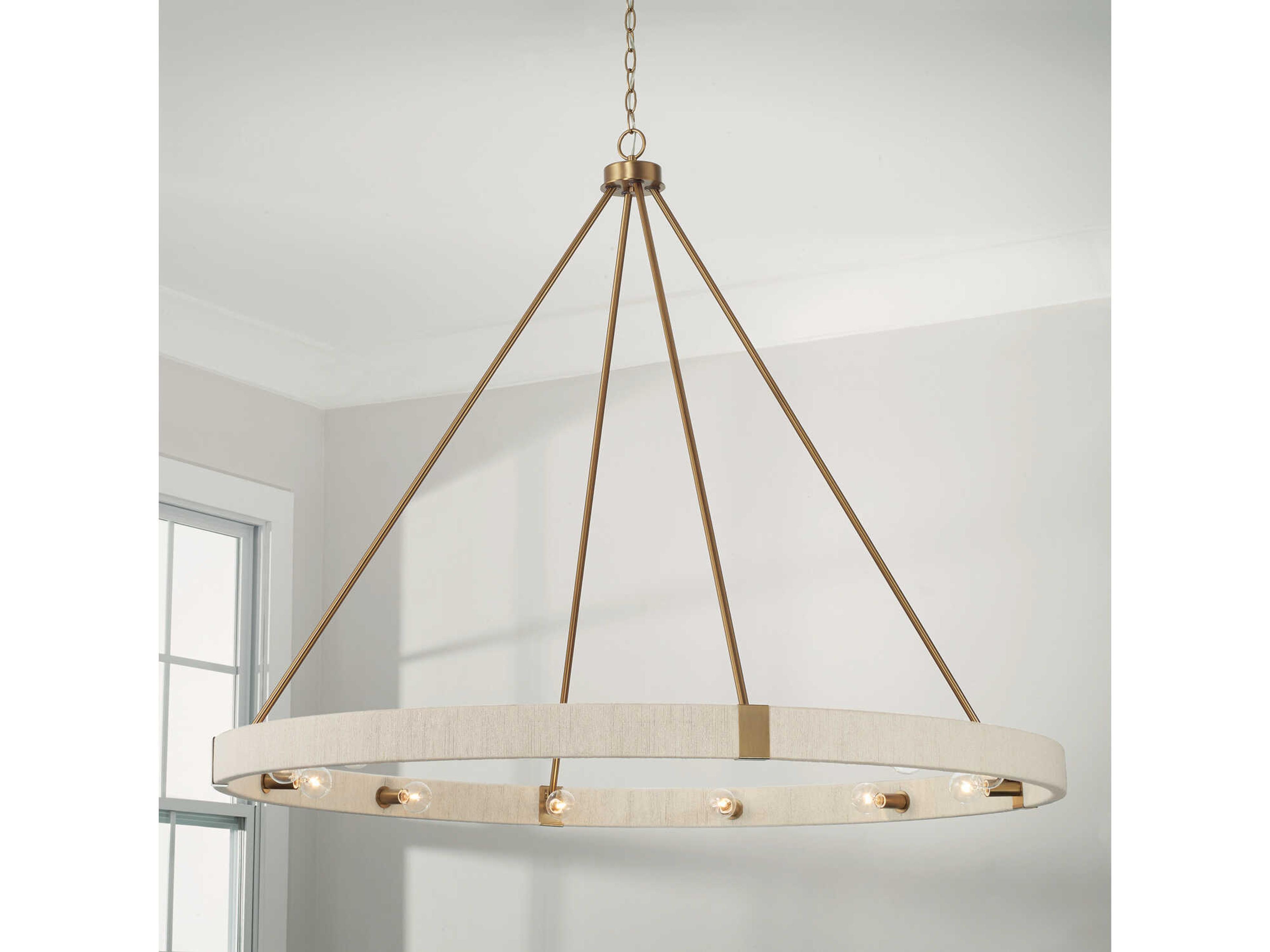 Capital Lighting Delaney 12-Light Matte Brass Candelabra Round Chandelier