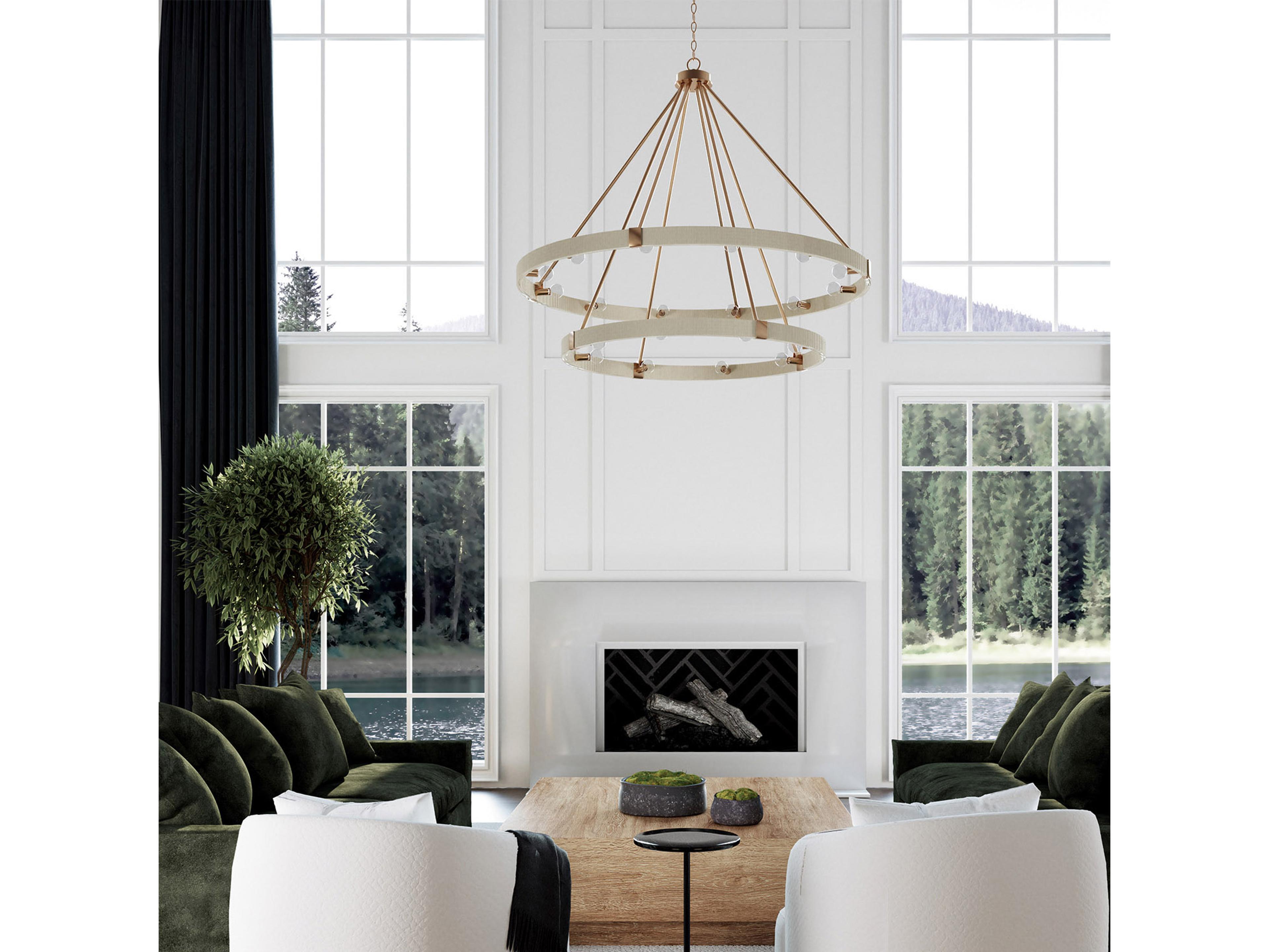 Capital Lighting Delaney 20-Light Matte Brass Round Chandelier